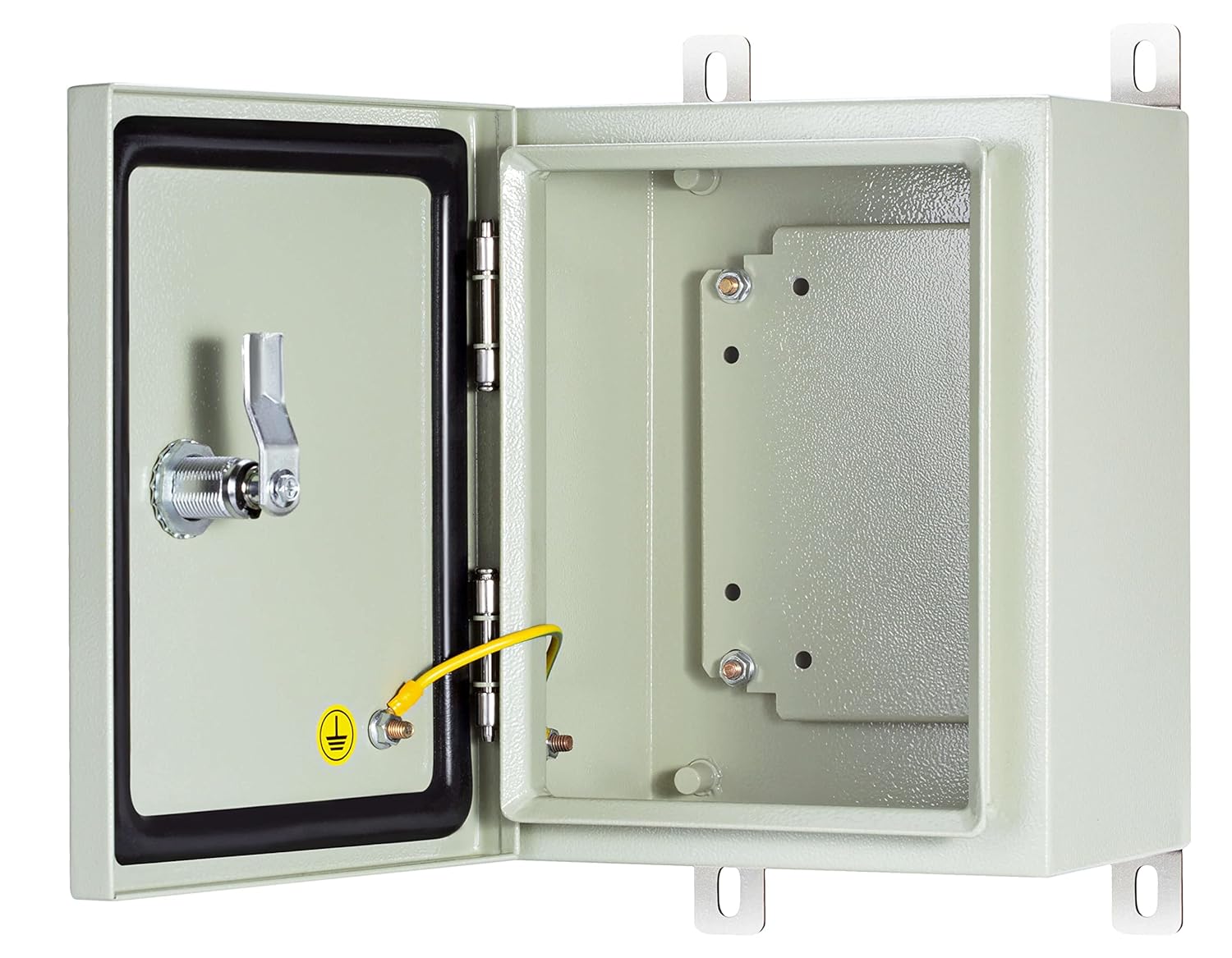 KWONONG Caja eléctrica impermeable IP65 para proyectos de interior y exterior, incluye placa de montaje y soporte de pared de 250 × 200 × 5.906 in