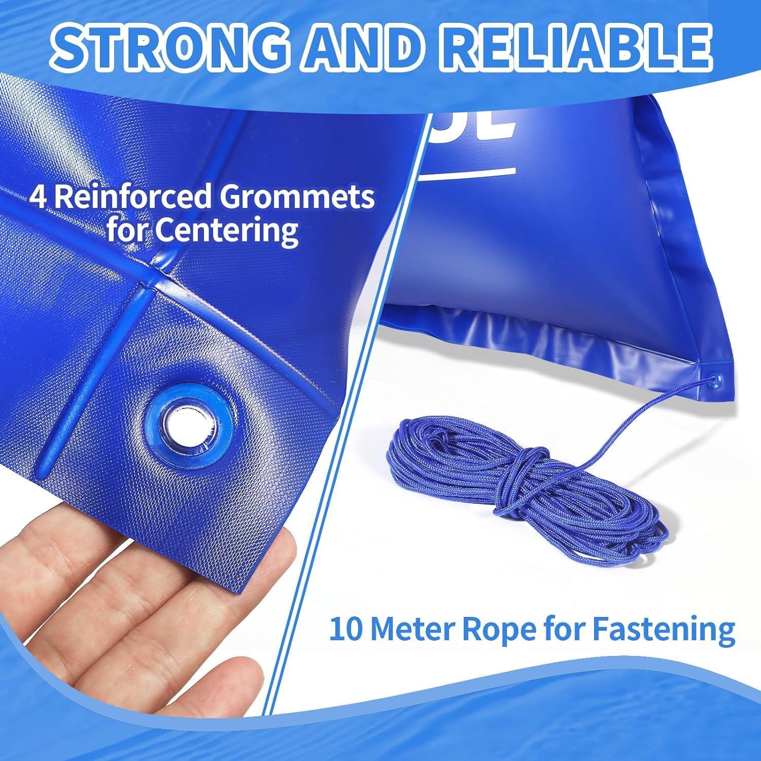 Almohadas de piscina para piscinas sobre el suelo  Kit de almohadas de aire para cubierta de piscina de 4 x 8 pies  PVC ultra grueso y resistente al