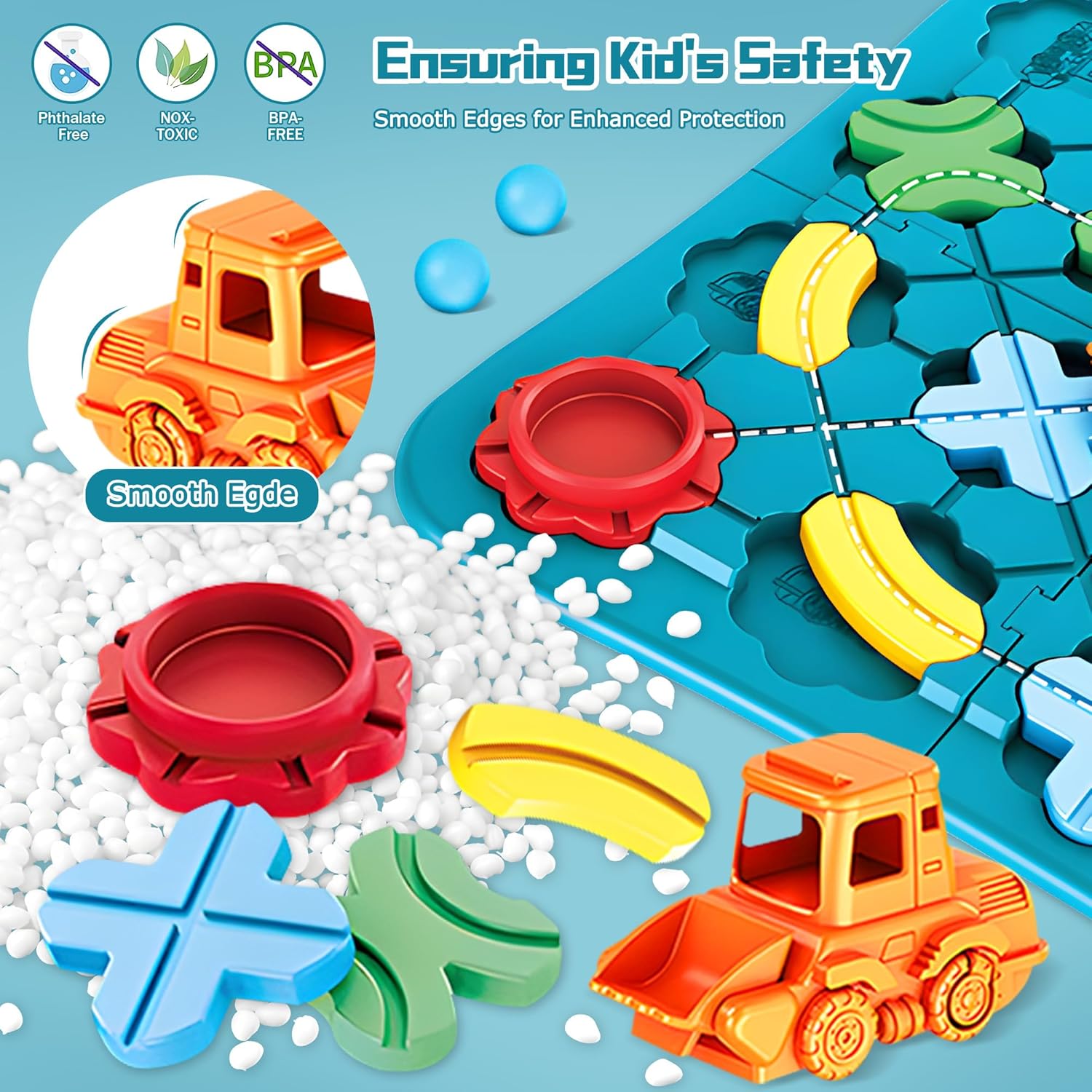 ROHSCE Juguetes STEM Juegos de mesa inteligente lógico constructor de caminos Brain Teasers Juego de rompecabezas, Montessori preescolar juguete de