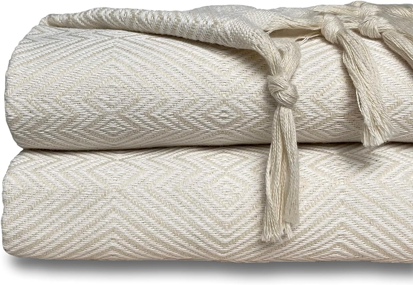 Wellstil Kaira – Manta de algodón de tamaño King, manta turca vintage para sofá, casa de campo y decoración del hogar, colcha tejida bohemia,