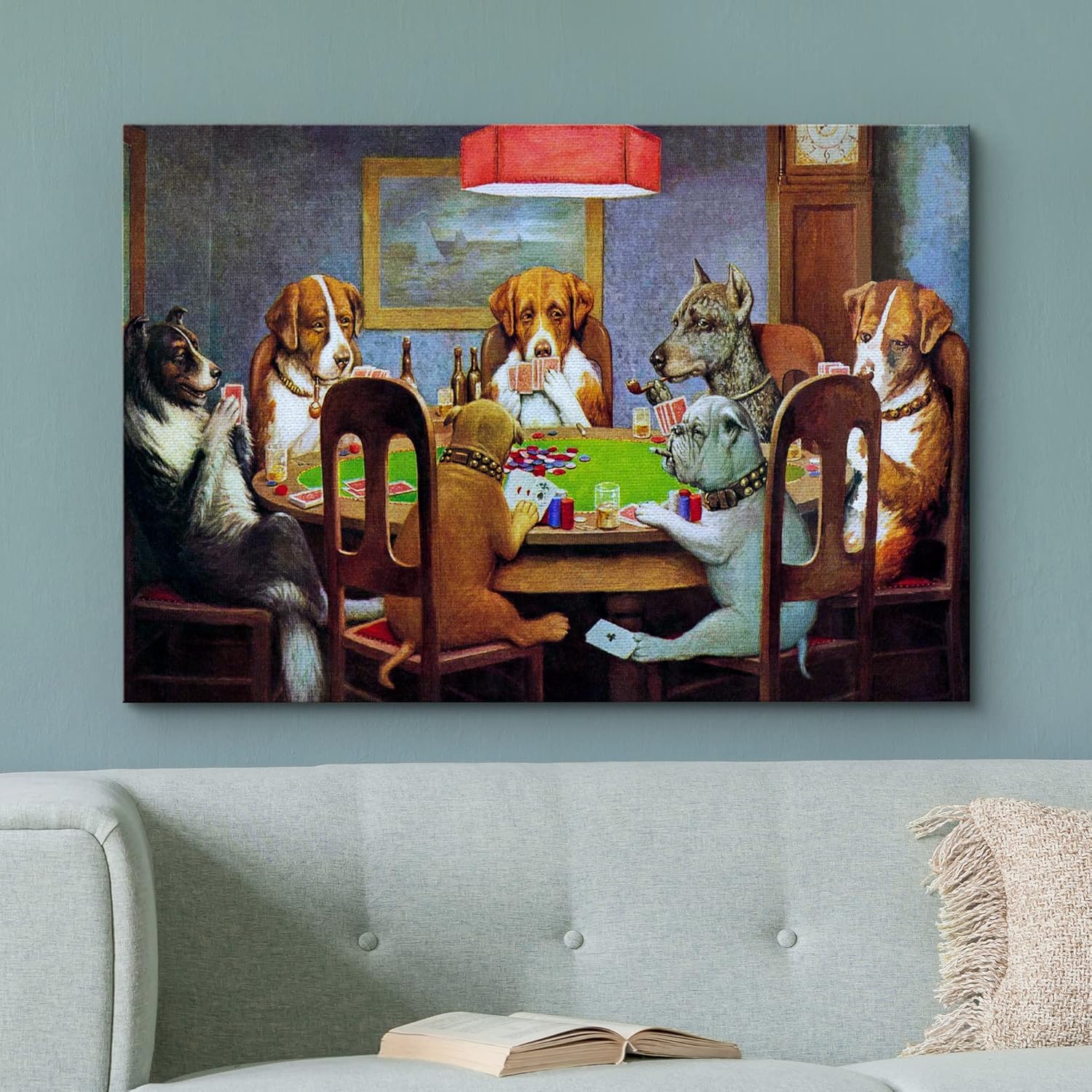 Cuadro Wall26 de perros jugando al póquer por C. M. Coolidge
