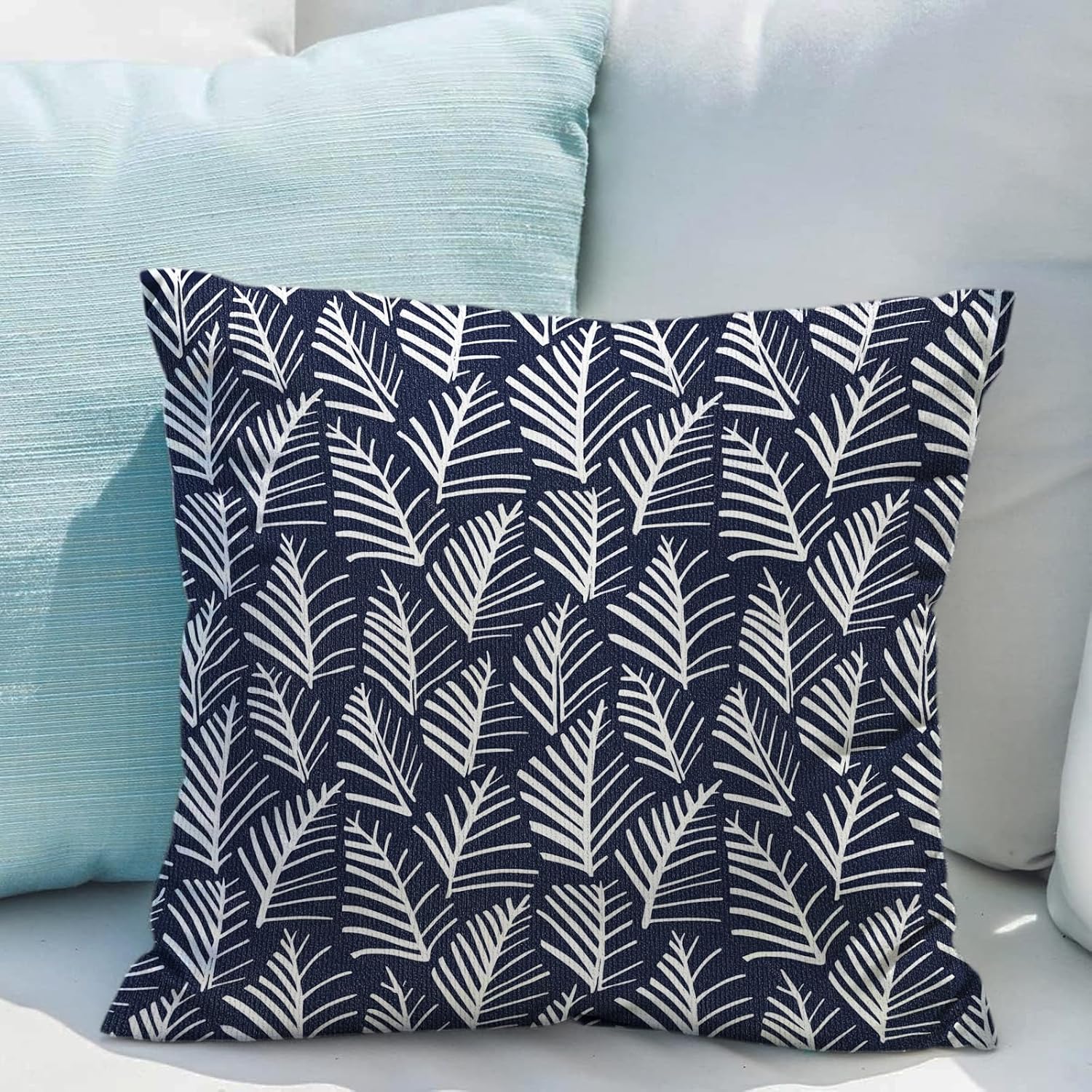 Juego de 2 fundas de almohada con diseño de hojas para sofá, cama, sala de estar, fundas de cojín con diseño de hojas, arte decorativo suave,