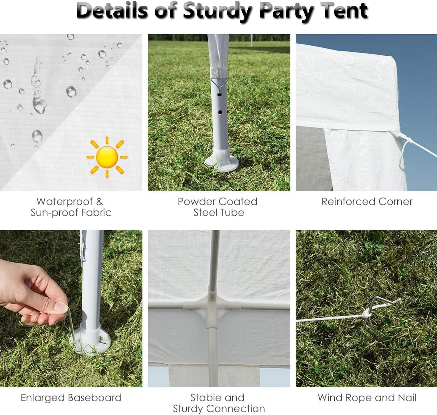 Carpa para exteriores, carpa de fiesta de boda, refugio de campamento, refugio instantáneo comercial, tienda de campaña impermeable con paredes