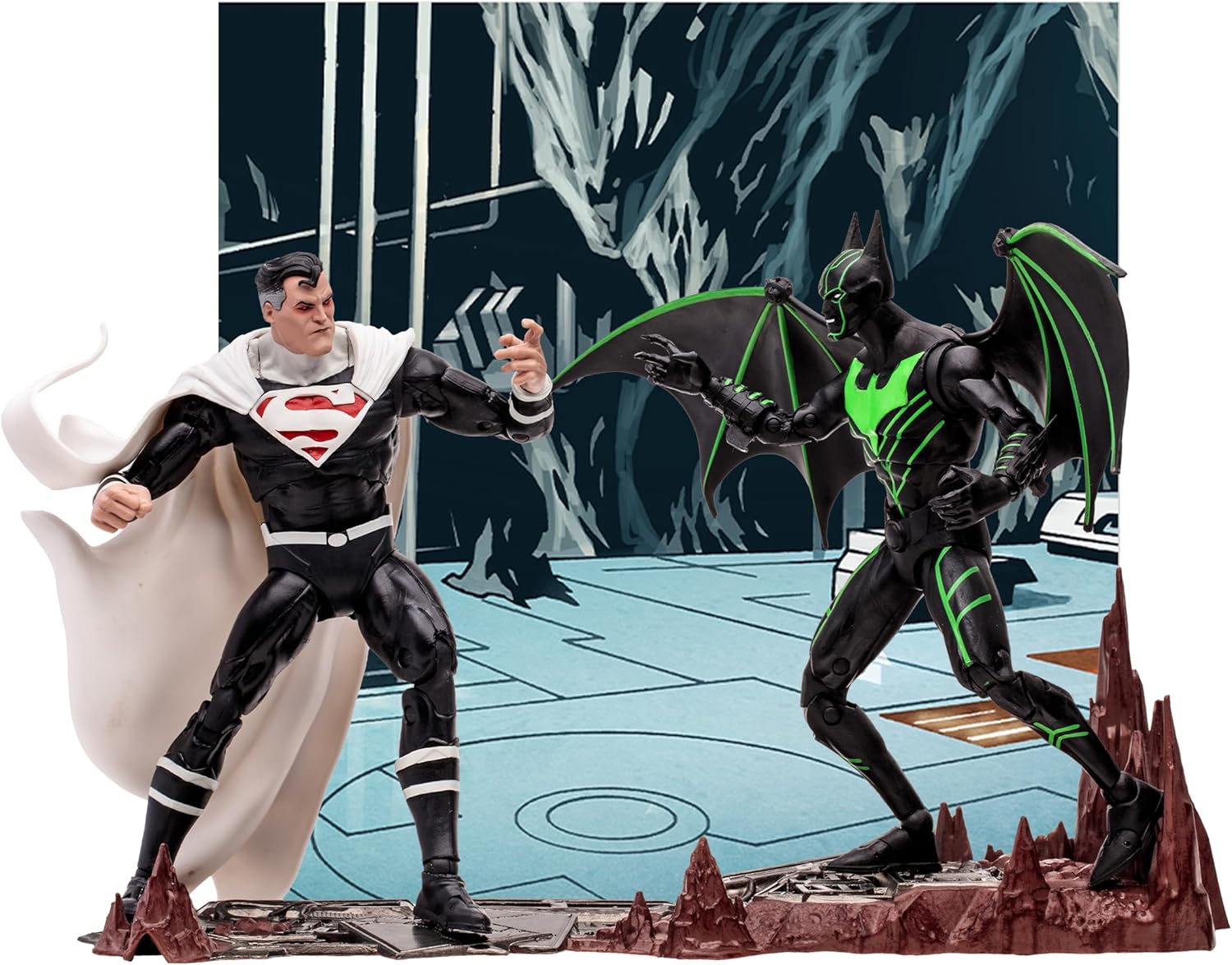 DC Multiverse – Figura de acción Batman Beyond de 2.0-7 pulgadas, Batman Beyond vs. Justice Lord Superman, paquete de 2 unidades