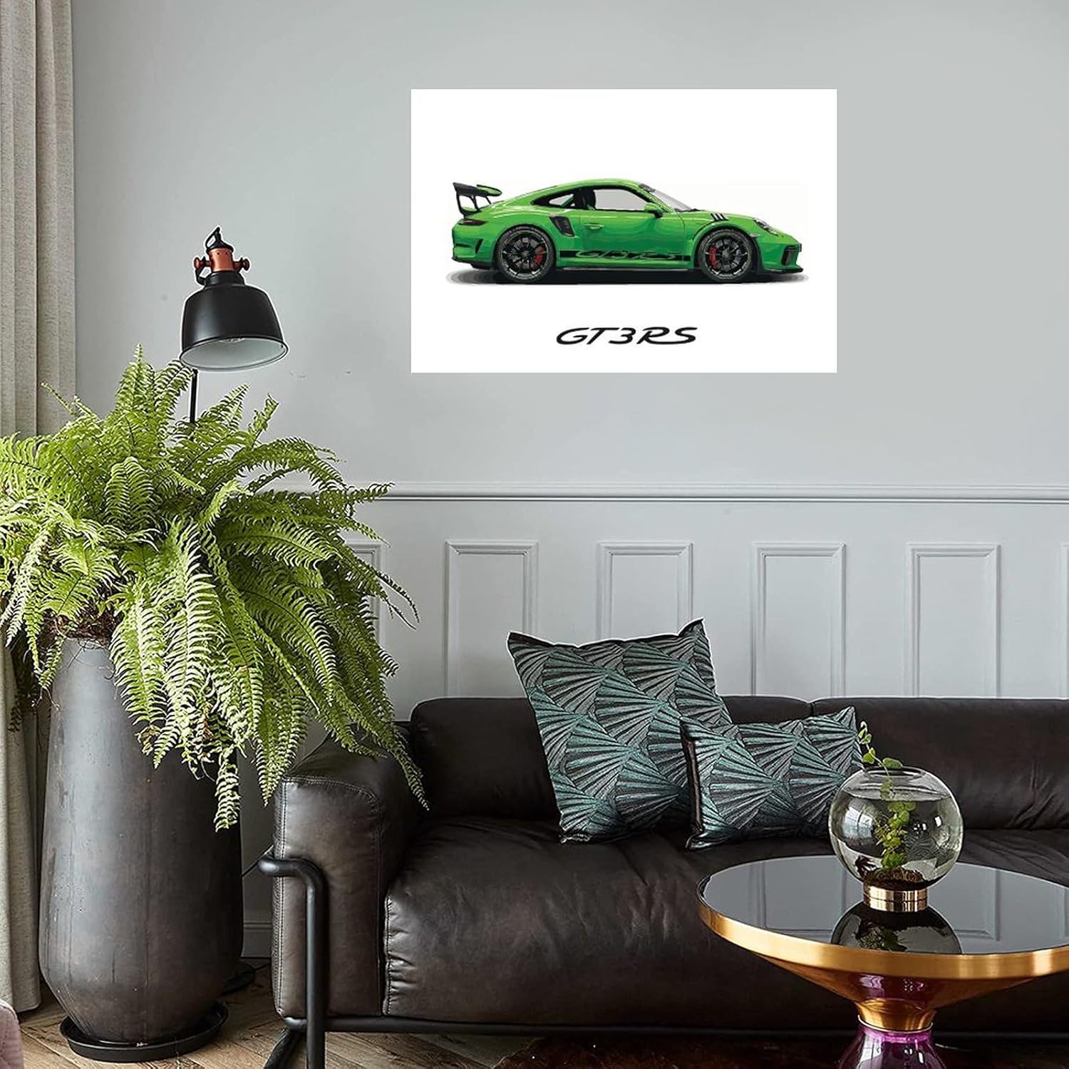 Póster de coche 911 GT3RS – Póster de pared de coche de carreras, pósteres vintage para hombres, impresiones artísticas de automóvil 911, lienzo