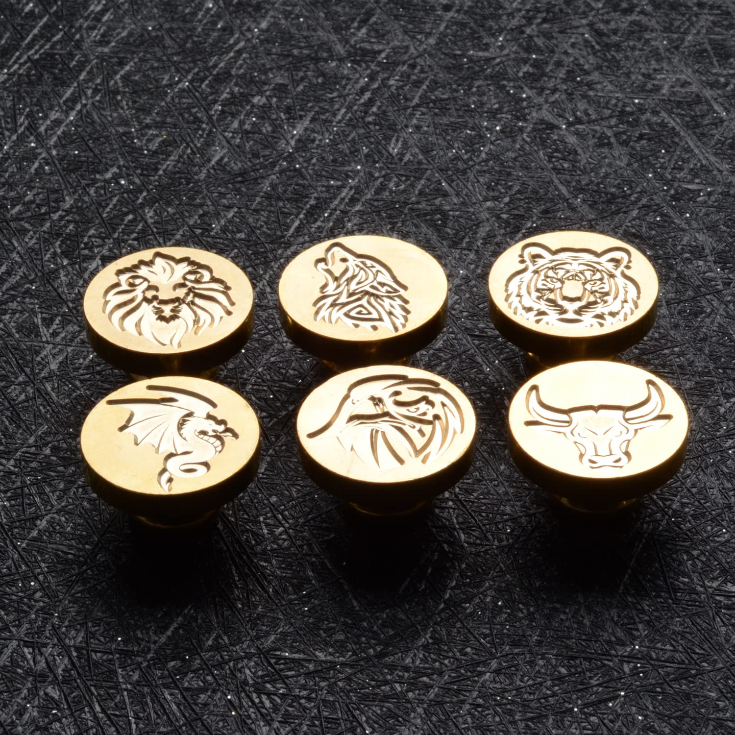 Sellos de cera de sellado de patrones de animales, sellos de cobre y empuñadura de madera, kit de sellos de cera para sobres de tarjetas, embalaje