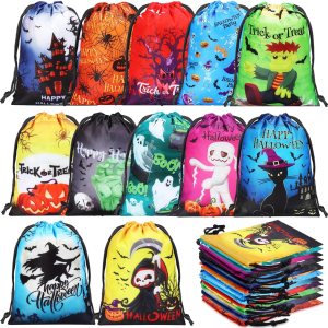 Honoson Bolsas de recuerdo de fiesta de Halloween, 24 bolsas de regalo con cordón, bolsas de poliéster de araña, bolsas temáticas de Halloween para Honoson Bolsas de recuerdo de fiesta de Halloween, 24 bolsas de regalo con cordón, bolsas de poliéster de araña, bolsas temáticas de Halloween para