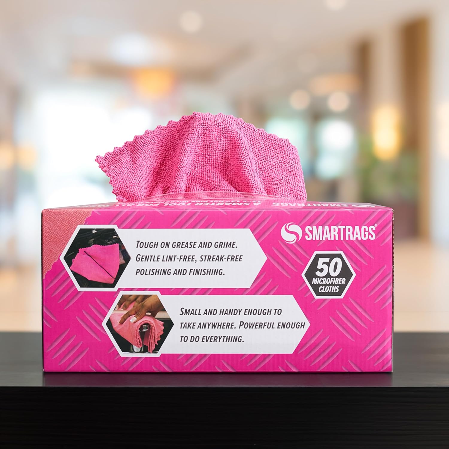 Arkwright Smart Rags in Box – Paquete de 50 paños de limpieza de microfibra sin pelusas, sin arañazos ni rayas, toallas de lavado dispensables para