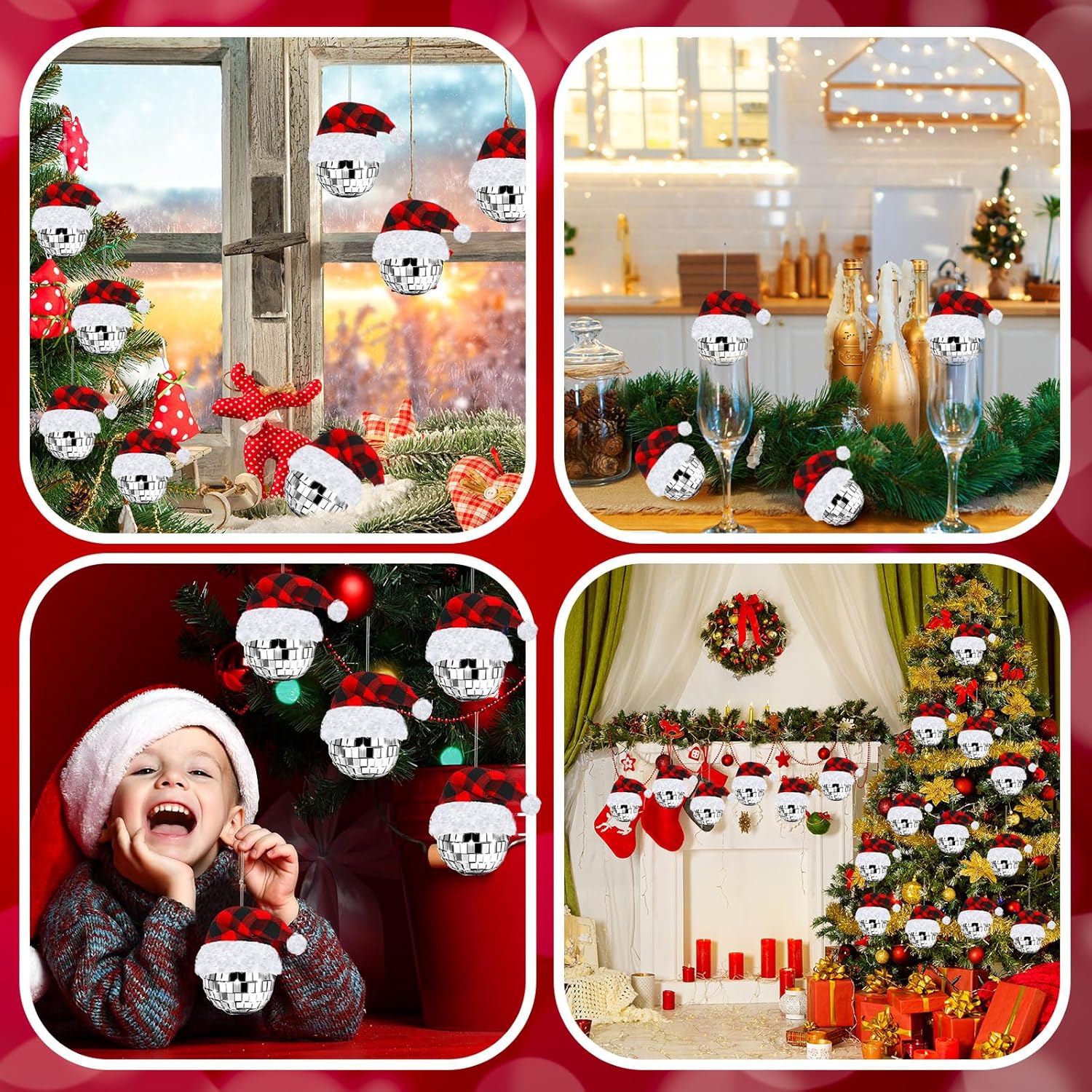 12 piezas de mini bola de discoteca adornos de Navidad, bola de espejo de discoteca, bola pequeña de disco brillante, espejo reflectante, bolas de