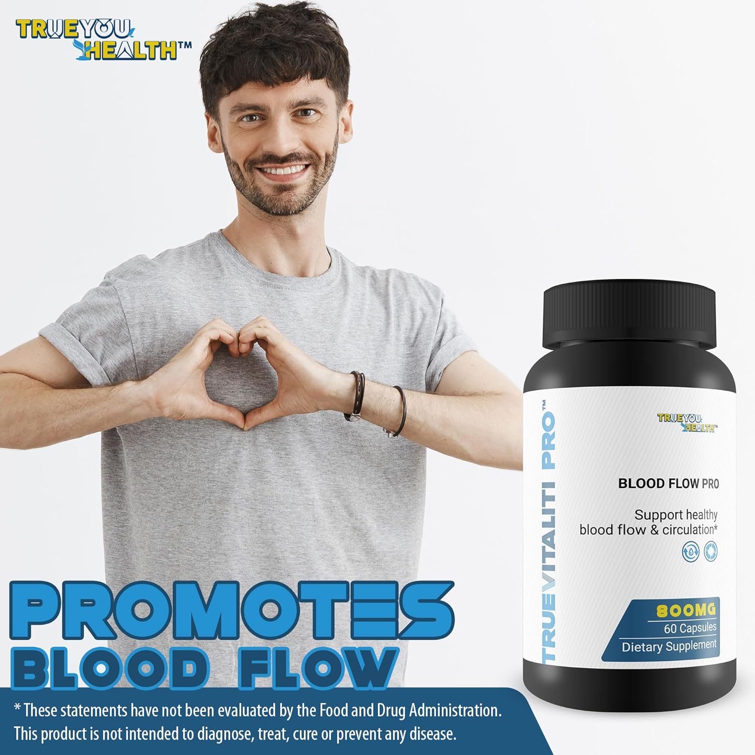 True Vitaliti Pro Blood Flow Pro L-Arginina – Nuestro mejor suplemento de circulación para la verdadera vitalidad del flujo sanguíneo masculino y la