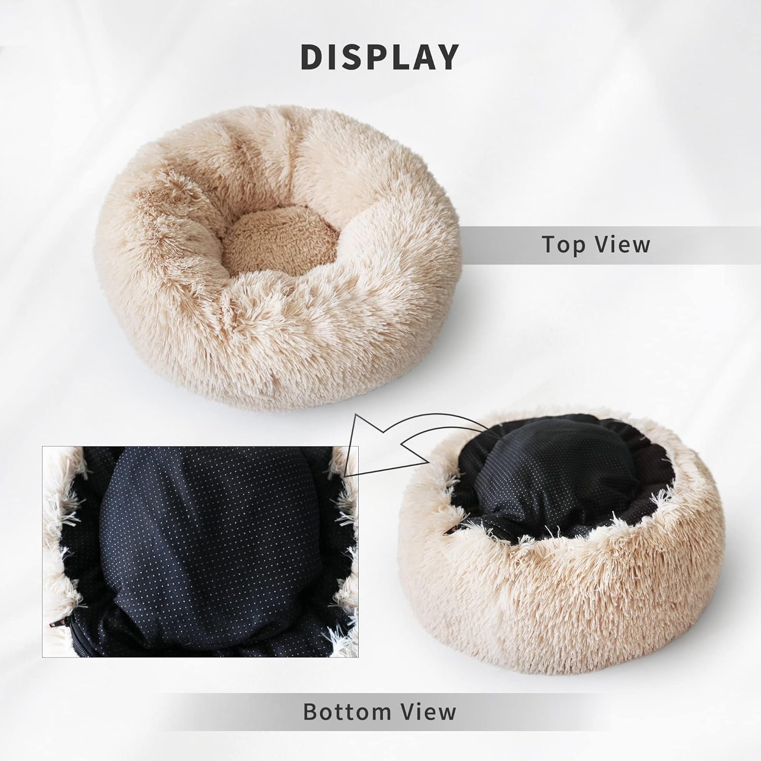 Cama extra pequeña lavable para perros, cama calmante para mascotas, para perros, gatos, dona, cómoda, redonda, linda, duradera, para mascotas