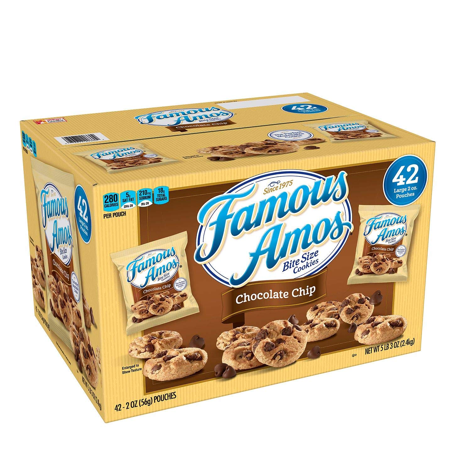 Famous Amos – Galletas con chispas de chocolate, 2 onzas, 42 unidades (paquete de 4) A1