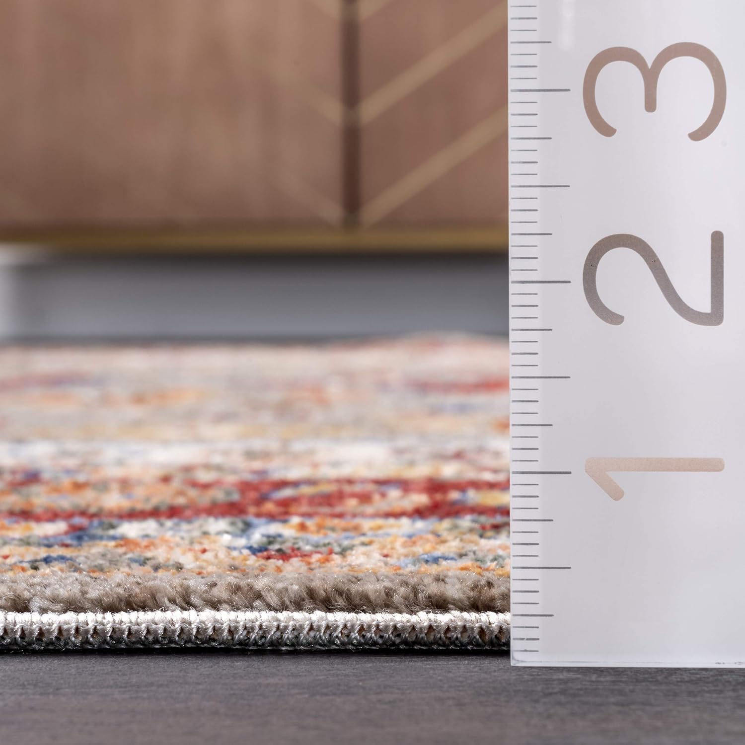 nuLOOM Romee Medallion – Alfombra rectangular con borlas, 5 x 8 pies, color beige