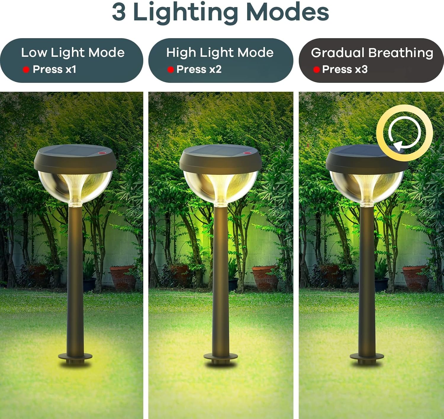 Linkind Paquete de 8 luces solares para camino, luces solares para exteriores de color blanco cálido, luces solares de camino para exteriores,