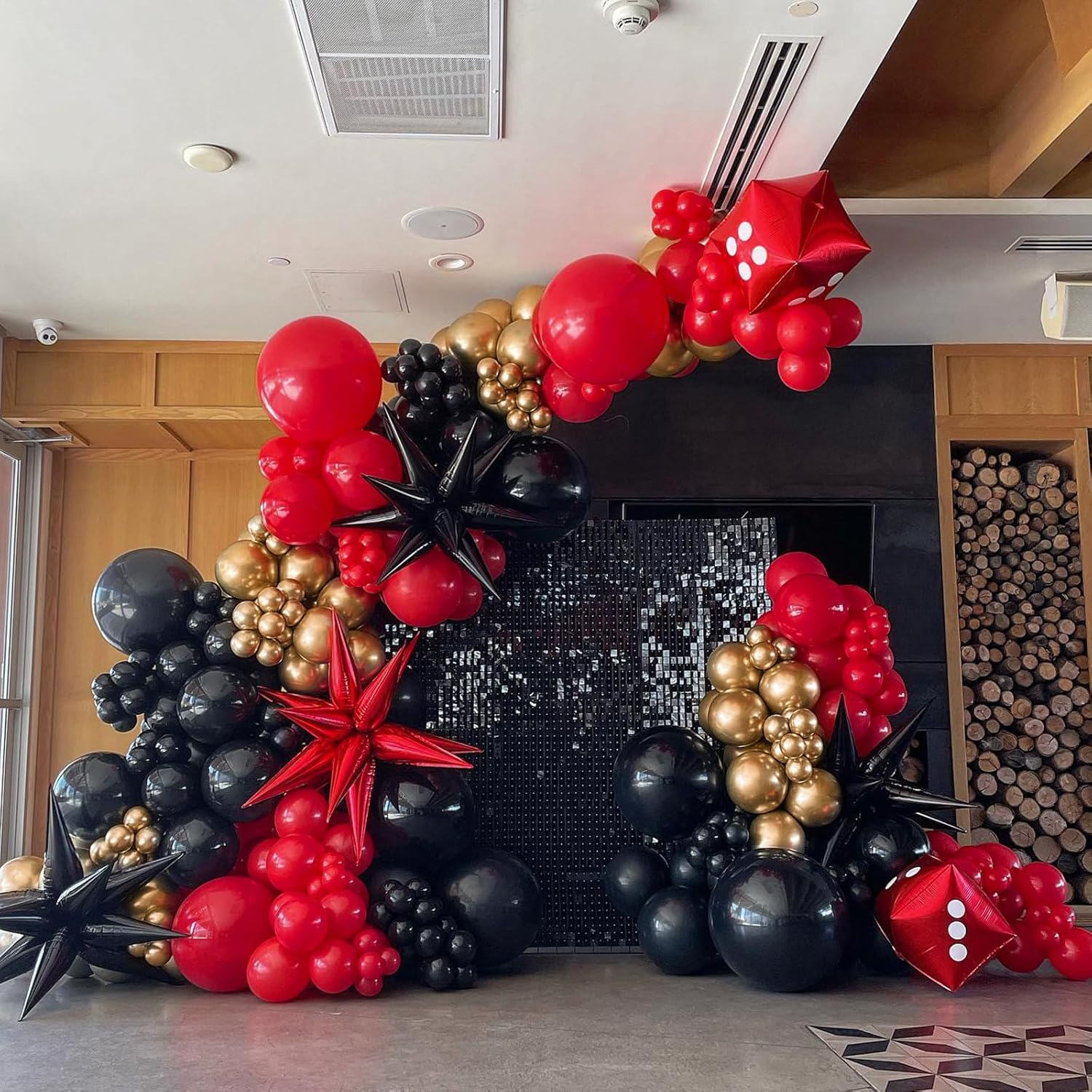 Kit de arco de guirnalda de globos negros de 18, 12, 10, 5 pulgadas, paquete de diferentes tamaños para cumpleaños, graduación, baby shower,