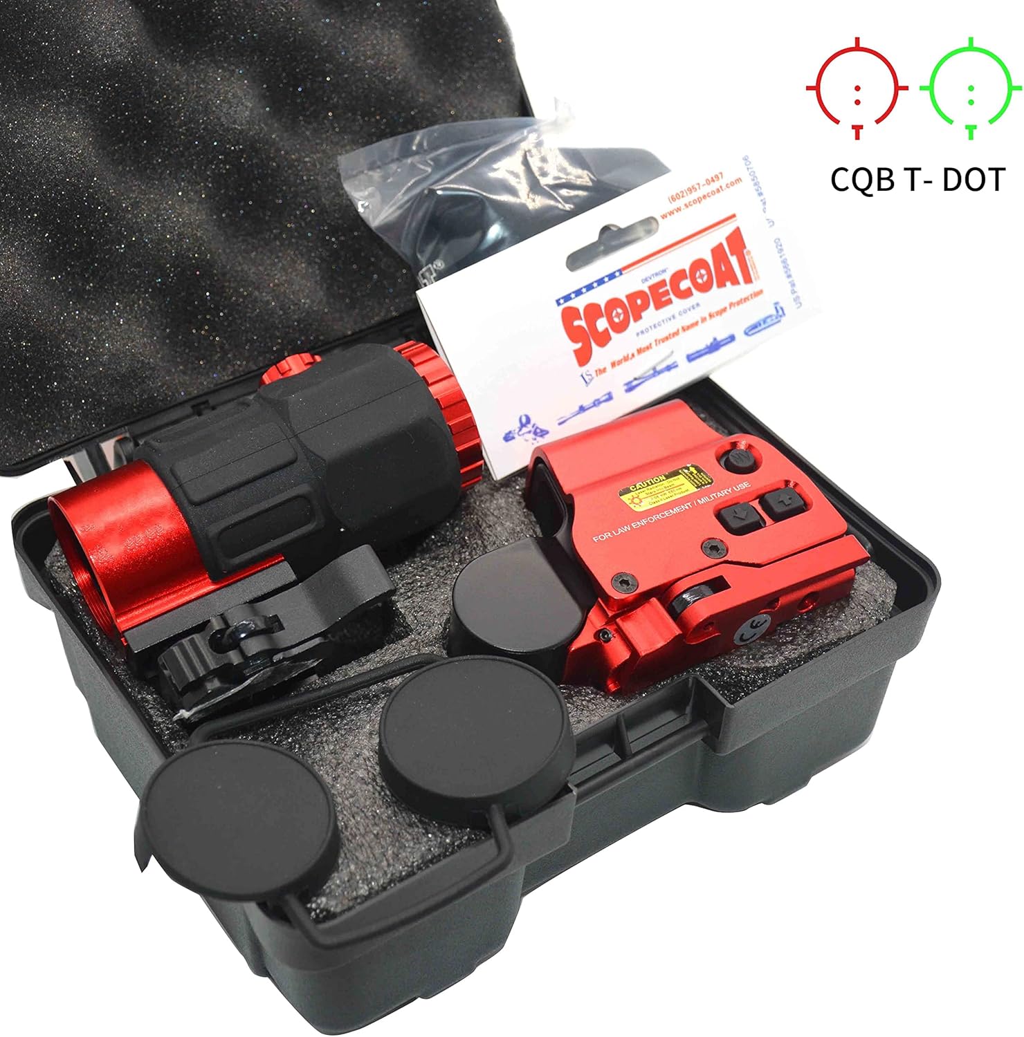558+G45X Miras, 558 puntos rojos y verdes, vista holográfica G45X 5X Lupa Reflex Scope Combo con montaje de liberación rápida, ajuste de montaje de