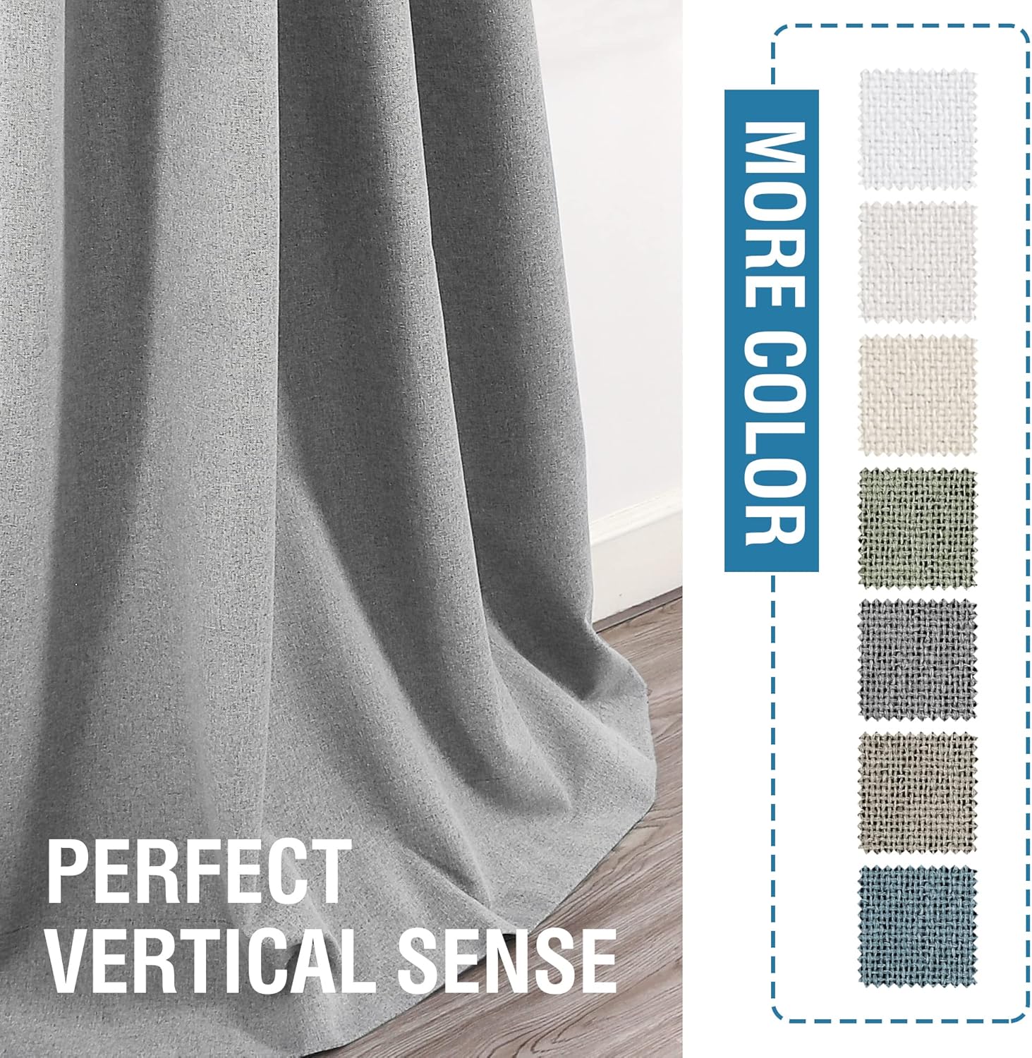 H.VERSAILTEX Cortinas térmicas 100% opacas con aspecto de lino, cortinas térmicas para sala de estar, cortinas de arpillera texturizadas con doble