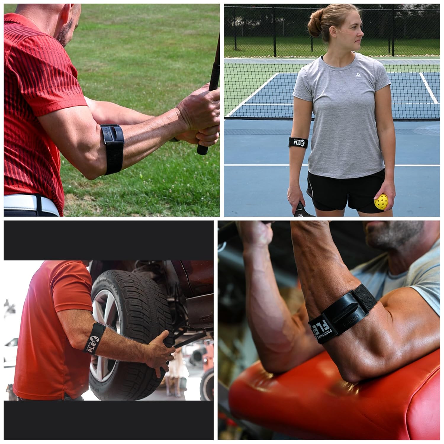 PressureFlex Codera para tendinitis y alivio del dolor de codo de tenista, cómoda correa de codo de golfista, para hombres y mujeres.