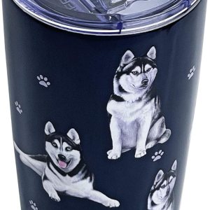 Serengeti – Vaso de husky siberiano de 16 onzas, acero inoxidable, con tapa a prueba de derrames, impresión 3D, taza de viaje aislada para bebidas Serengeti – Vaso de husky siberiano de 16 onzas, acero inoxidable, con tapa a prueba de derrames, impresión 3D, taza de viaje aislada para bebidas
