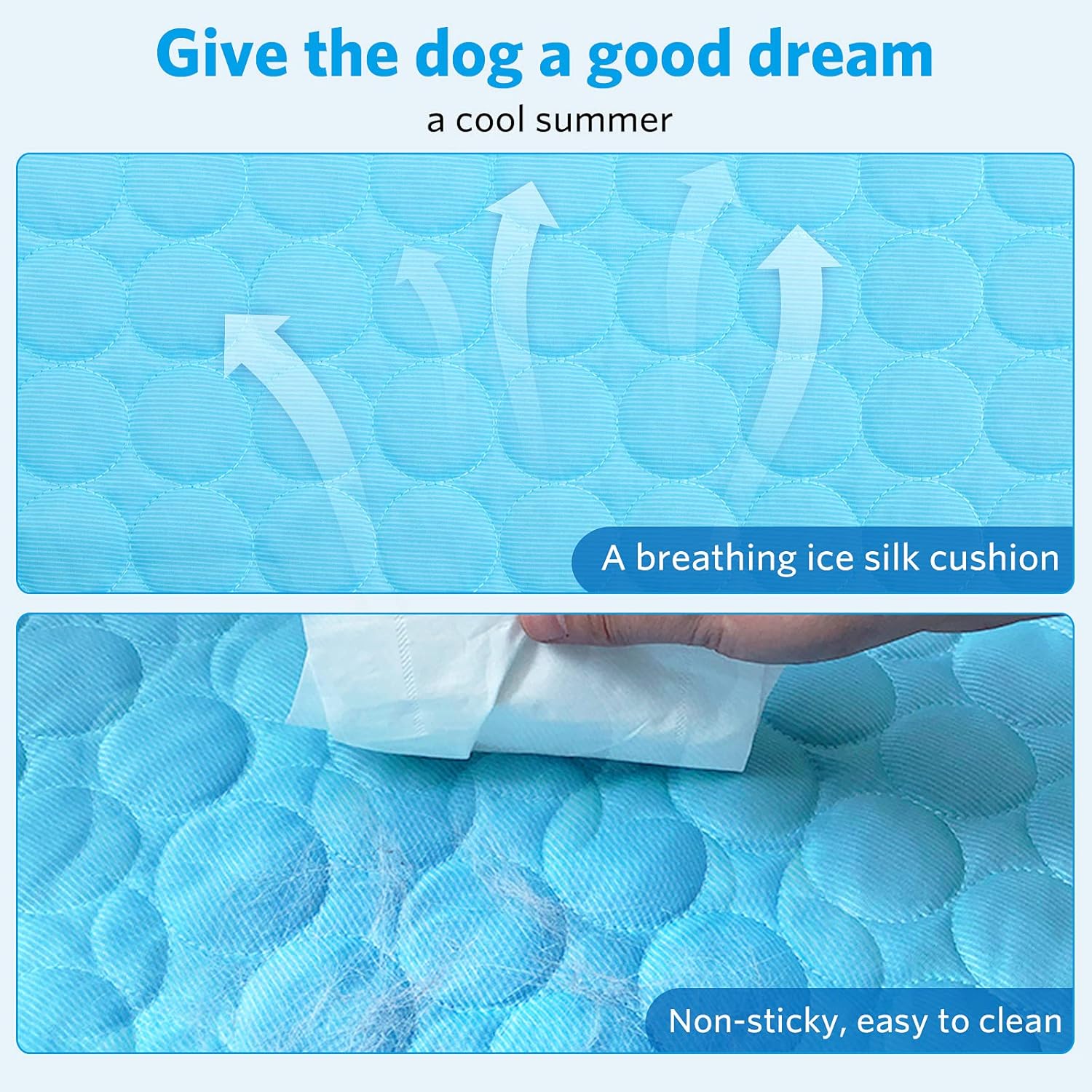 Tapete refrescante para perros, gatos, tapete de cama reutilizable para mascotas, tapete de seda de hielo lavable, tapete de refrigeración para