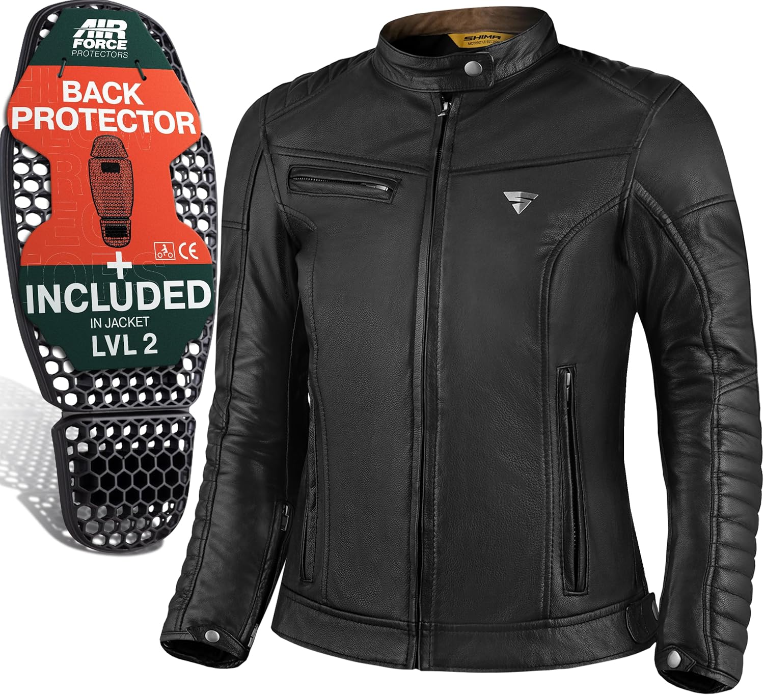 SHIMA WINCHESTER 2.0 – Chaqueta de motociclista clásica de cuero con espalda CE, hombros y codos