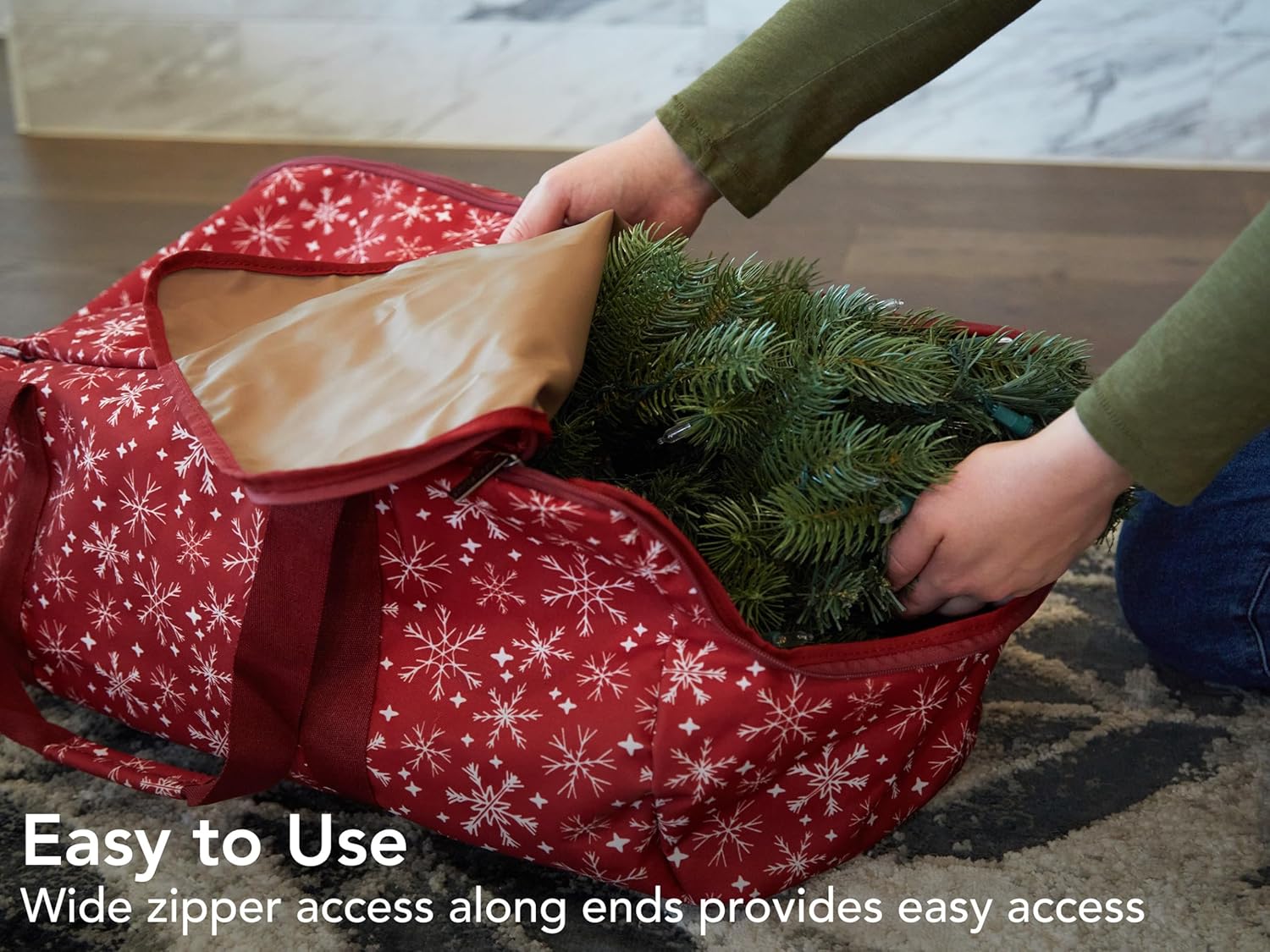 Covermates Keepsakes Garland – Bolsa de lona de poliéster duradero, asas reforzadas, se adapta a guirnaldas de hasta 25 pies dependiendo del grosor,