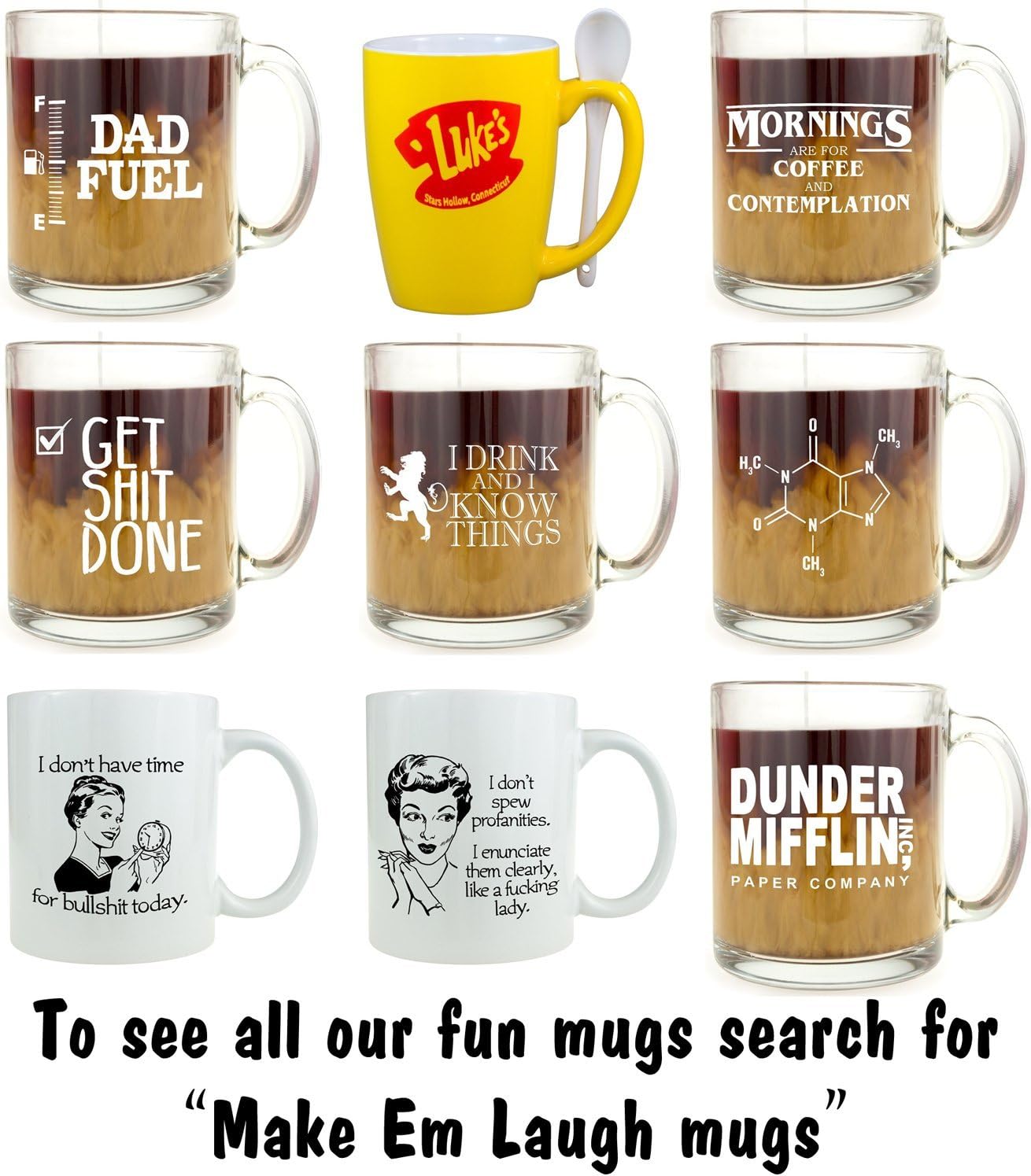 Make Em Laugh Taza de cristal para café y té con texto en inglés “I’m a Gamer Dad, Just Like a Normal Dad But Cooler” (Soy un padre gamer, Just Like