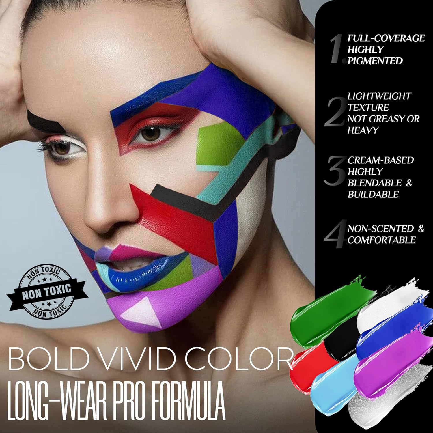 Palo de pintura blanca para rostro y cuerpo, palitos negros para deportes, maquillaje SFX no tóxico para esqueleto fantasma, disfraz de Halloween,