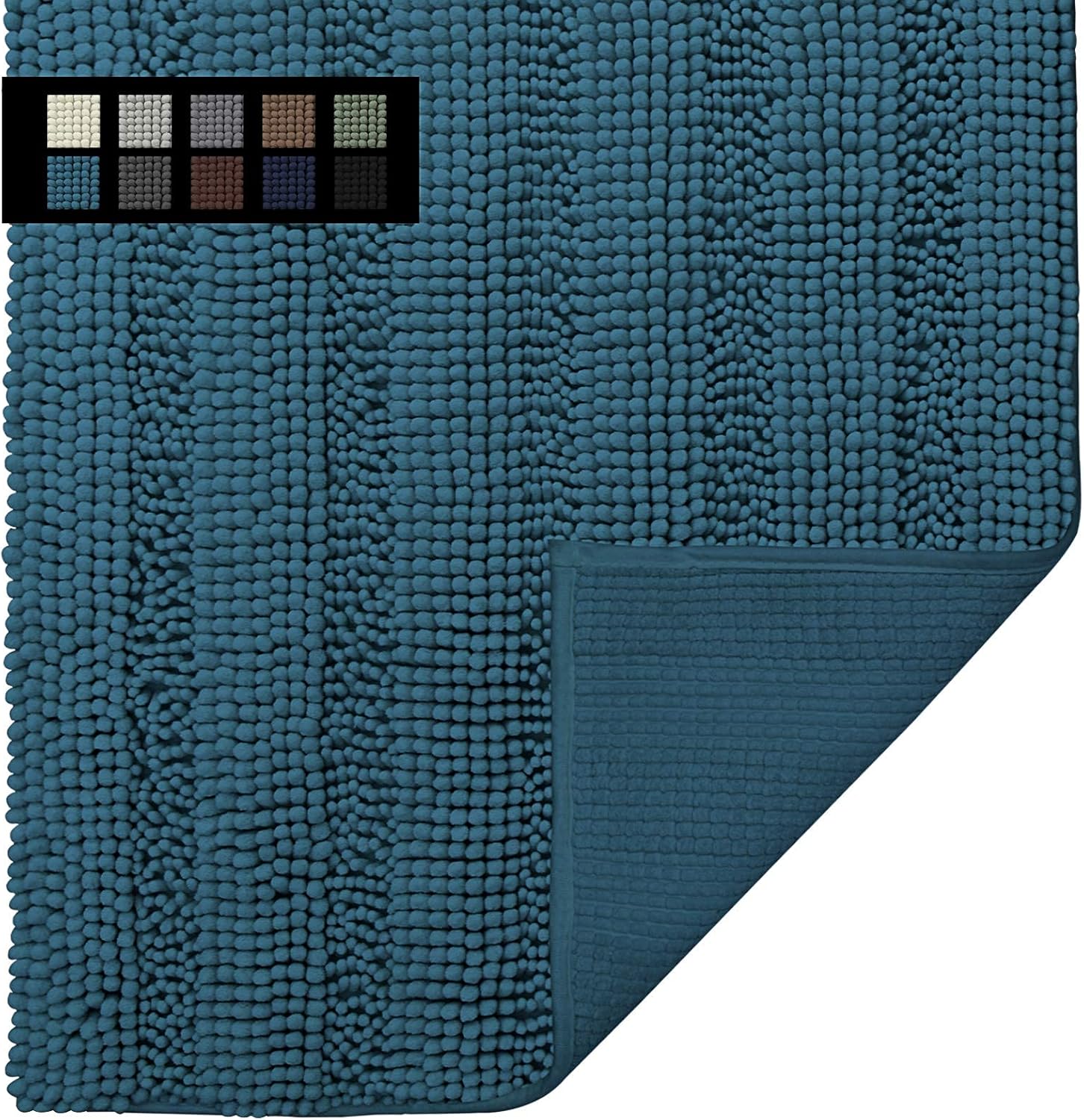 Alfombra de baño de felpilla de lujo y fácil de usar, de felpa suave, alfombra, absorbente, antideslizante, perfecta para ducha, dormitorio, puerta