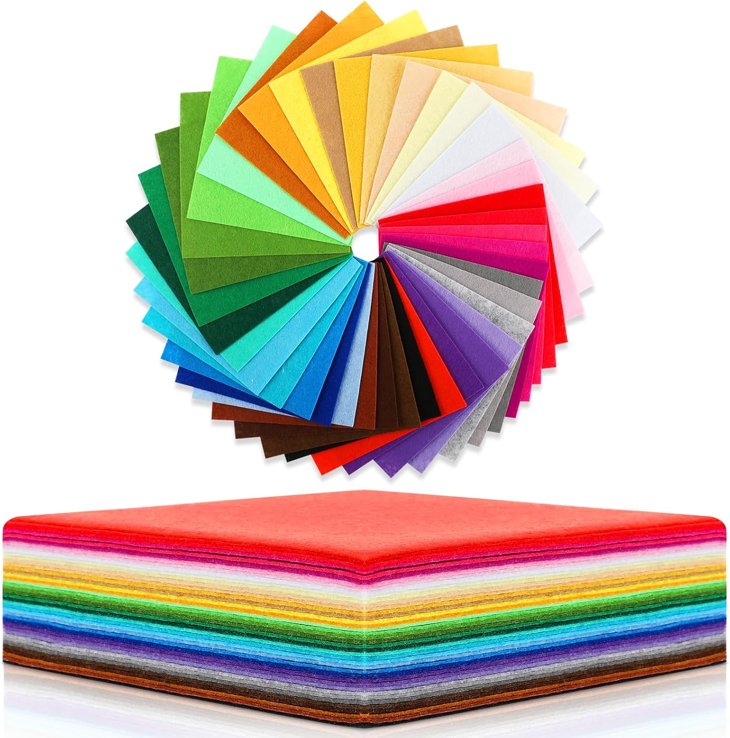 40 hojas de tela de fieltro, colores surtidos, hojas de fieltro no tejidas, para manualidades, manualidades, patchwork, proyectos escolares (5.9 x