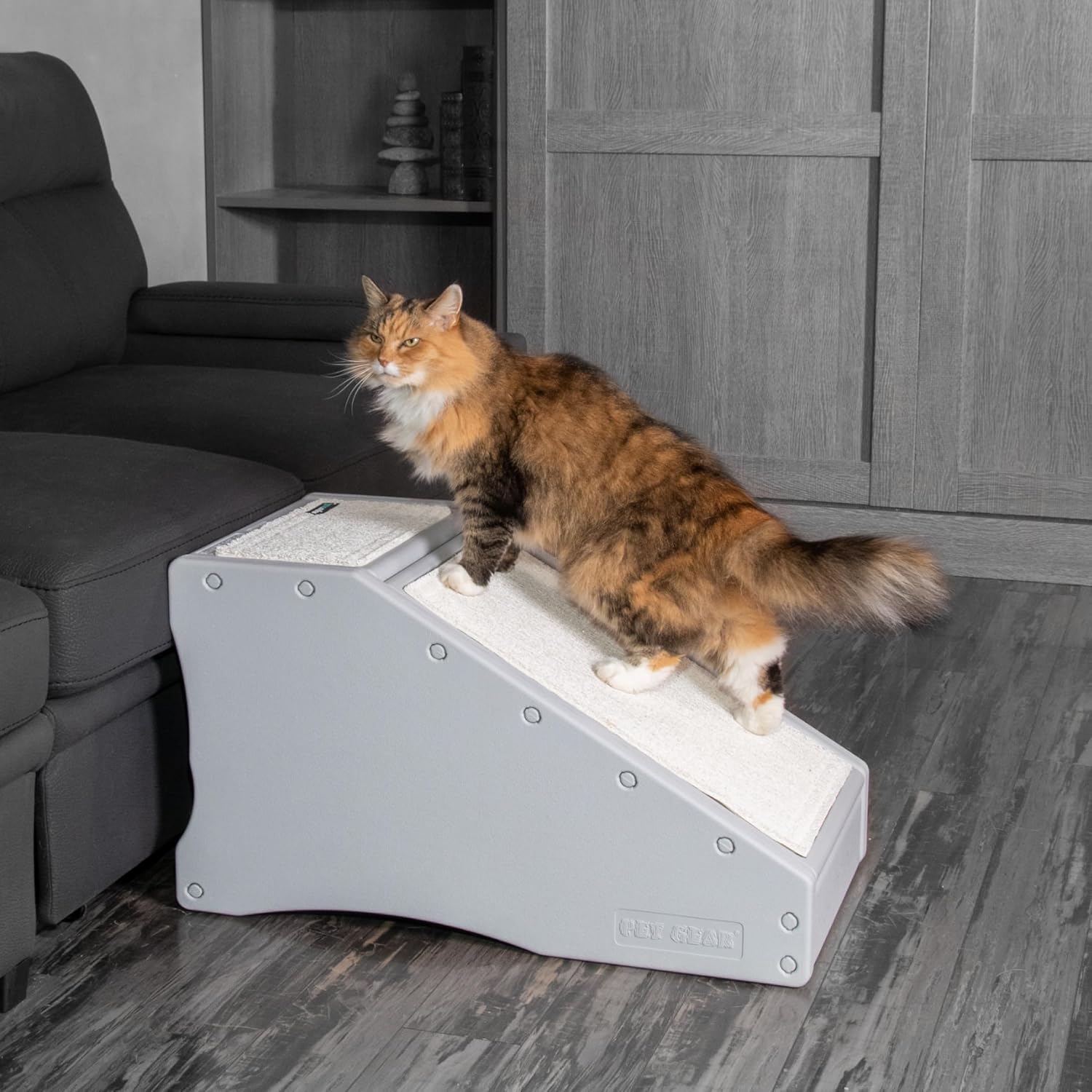 Pet Gear – Combinación de escalera y rampa para perrosgatos, fácil paso, ligeroportátil, resistente, fácil montaje (no requiere herramientas), 2