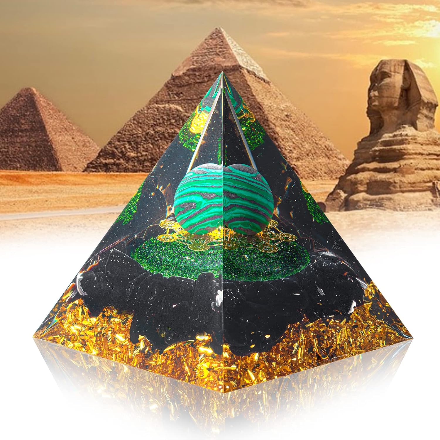 Orgone Pyramid Crystal Healing Stone Energy Generator Healing Crystals Chakra Crystal Healing Meditation Crystal Sphere Orgonite Crystal Pyramid