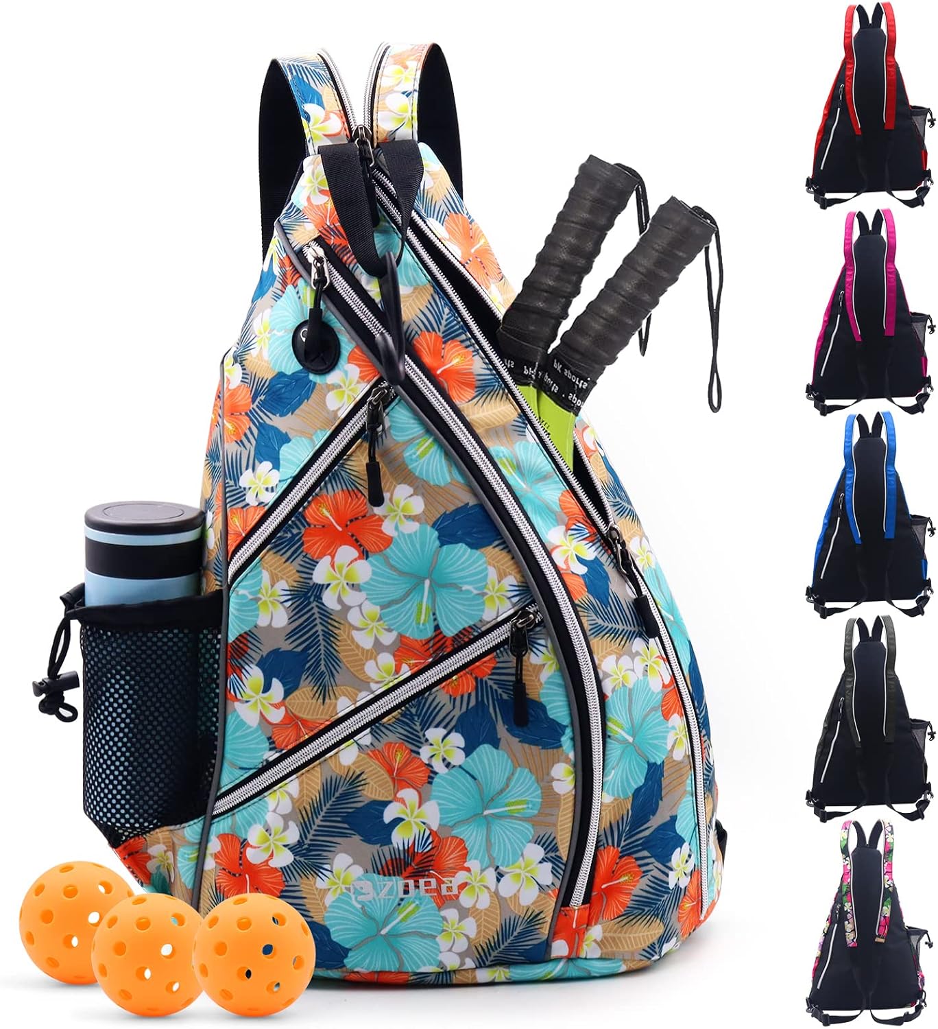 ZOEA Bolsa de pickleball deportiva para mujeres y hombres, mochila ajustable de pickleball con gancho para cerca, se adapta a 4 paletas y todos tus