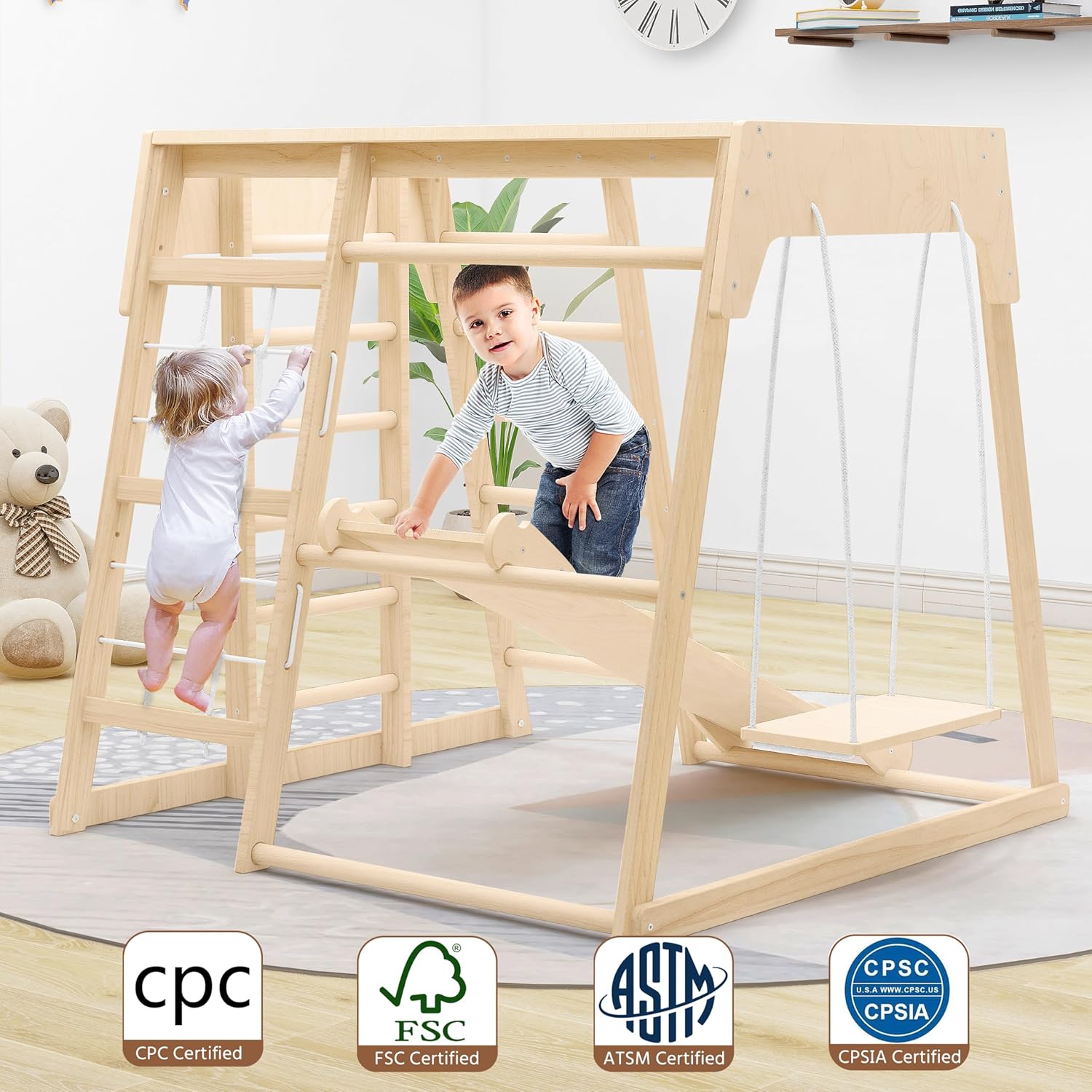 Zupemo Zona de juegos interior, gimnasio de la jungla interior para niños pequeños, juegos de escalada para niños pequeños, juegos multifunción