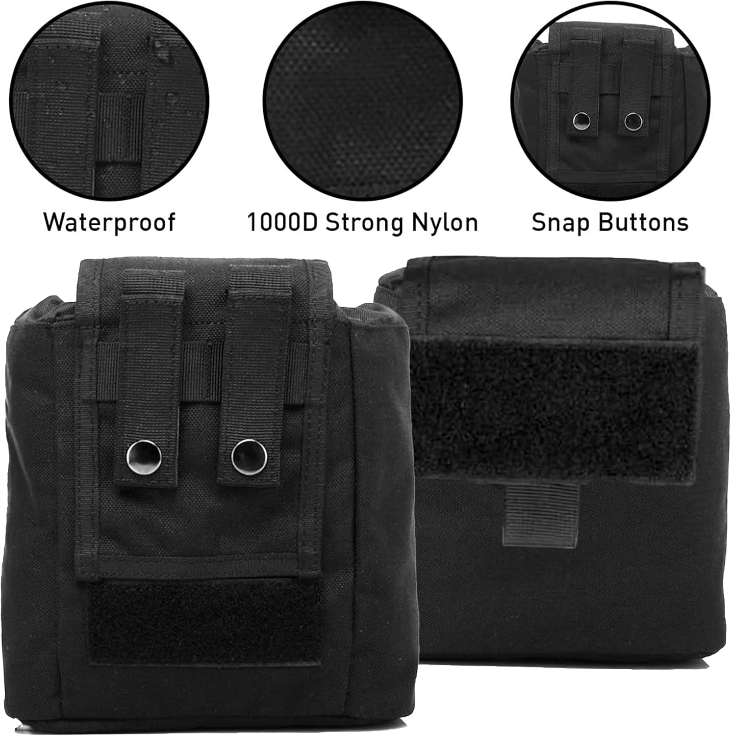 Molle – Bolsa de basura táctica enrollable con cordón, ligera, duradera, plegable, para caza, bolsa para revistas de munición