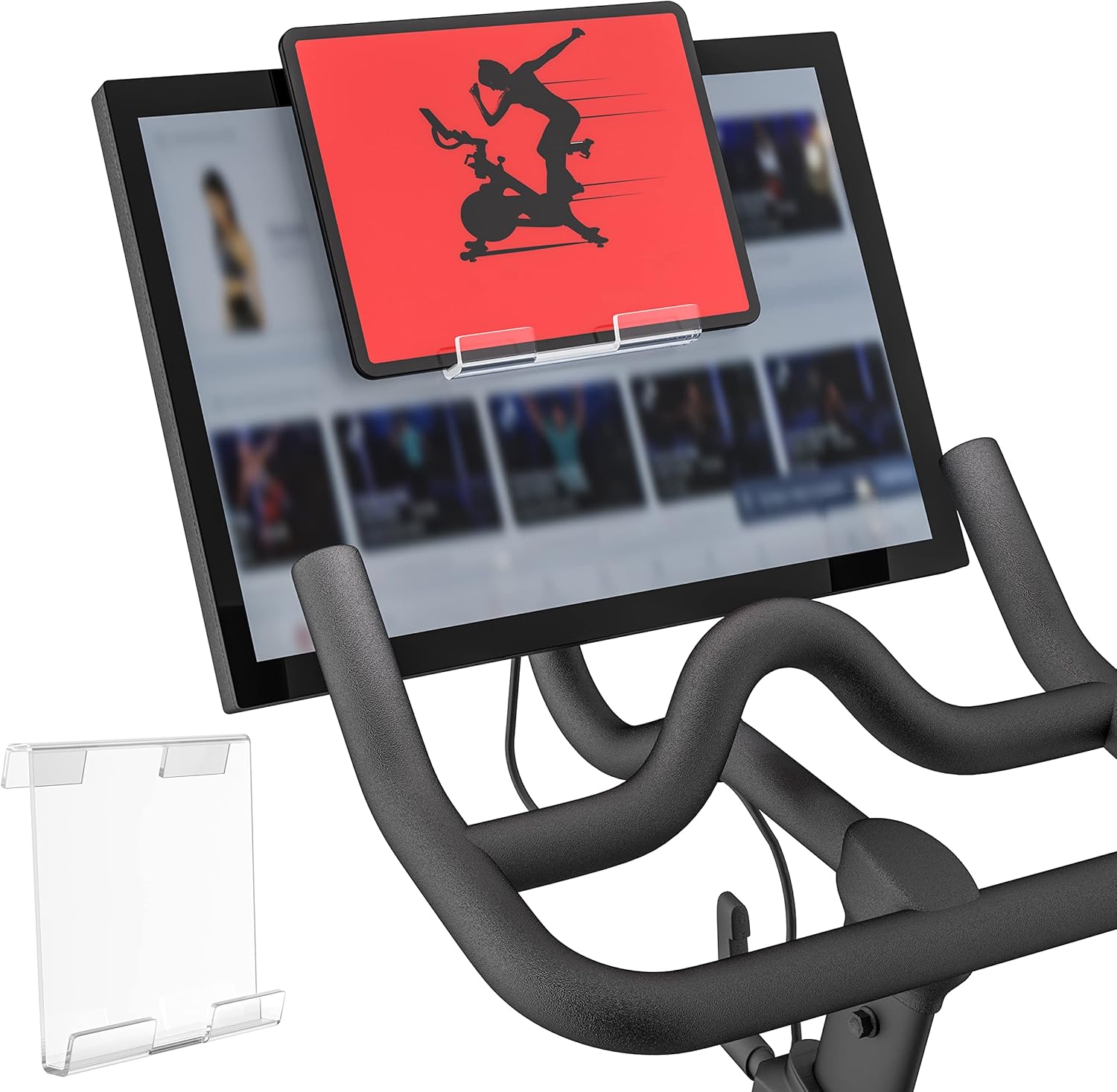 Soporte para tablet compatible con Peloton Bike & Bike Plus y Row & Tread, soporte para iPad, soporte para teléfono y tableta, soporte para la