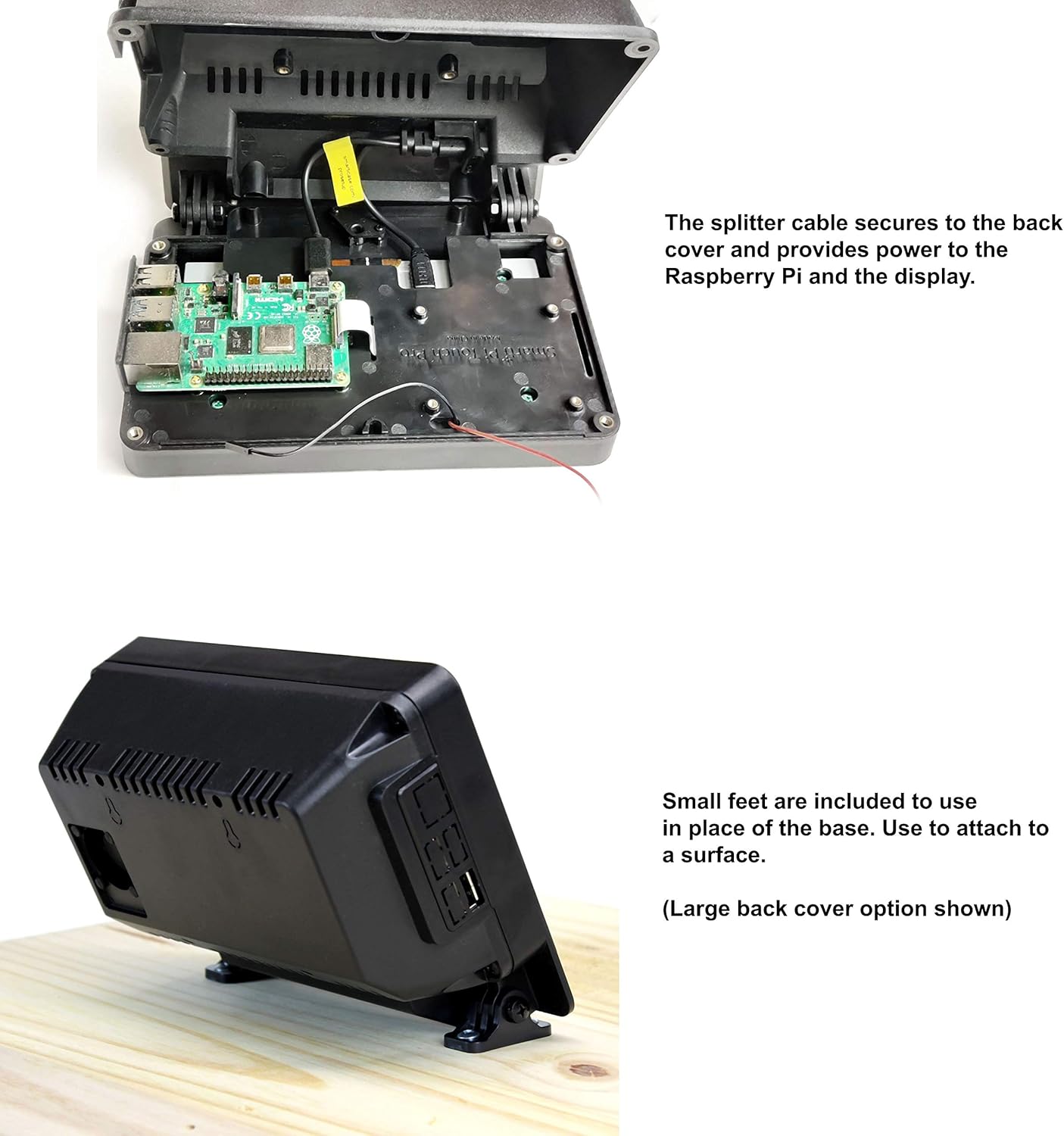 SmartiPi Touch Pro – Funda para la pantalla táctil oficial Raspberry Pi de 7 pulgadas, con ventilador de refrigeración