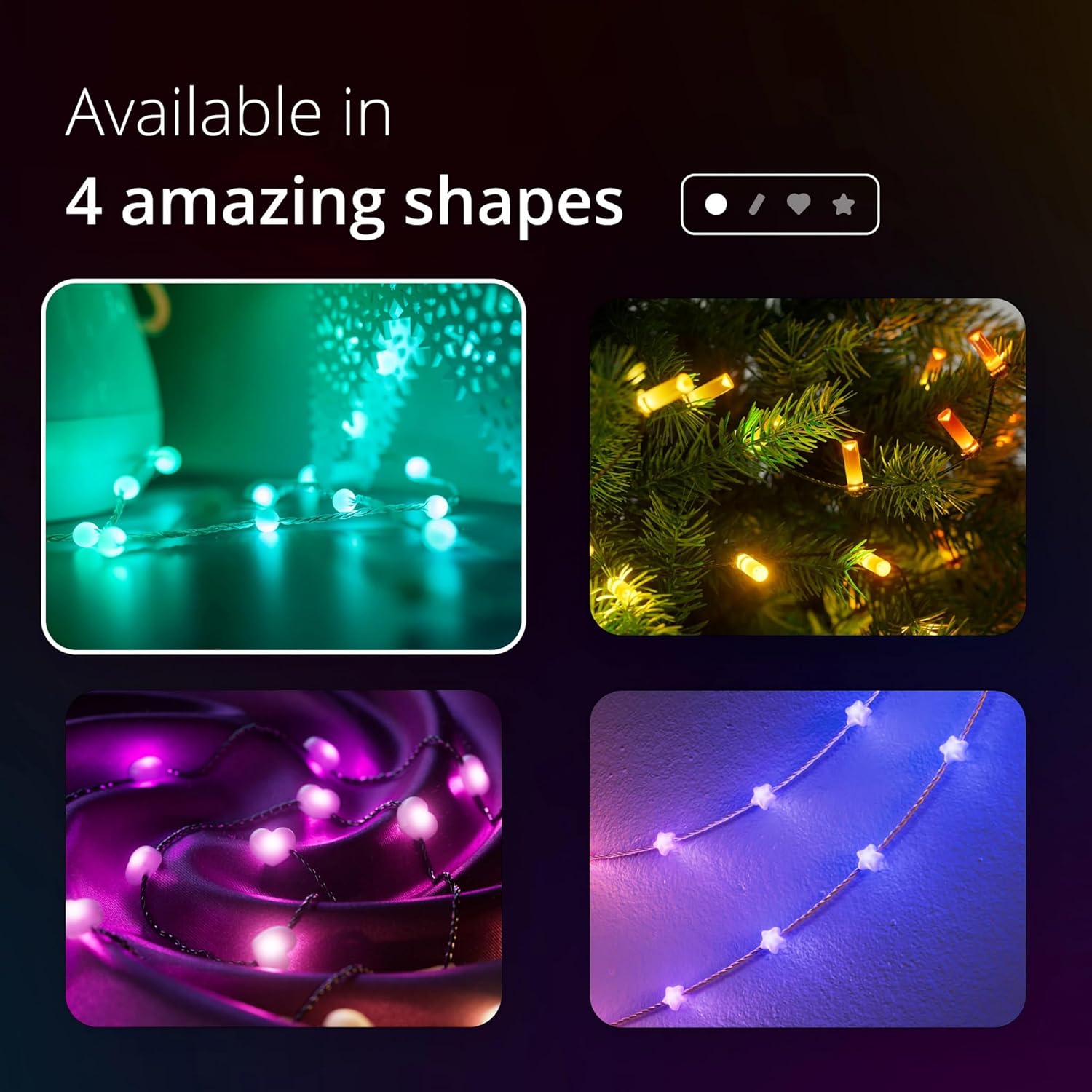 Twinkly Candies – Cadena de luces LED en forma de vela controlada por aplicación, 100 RGB (16 millones de colores) 6 M19.7 pies. Cable transparente.
