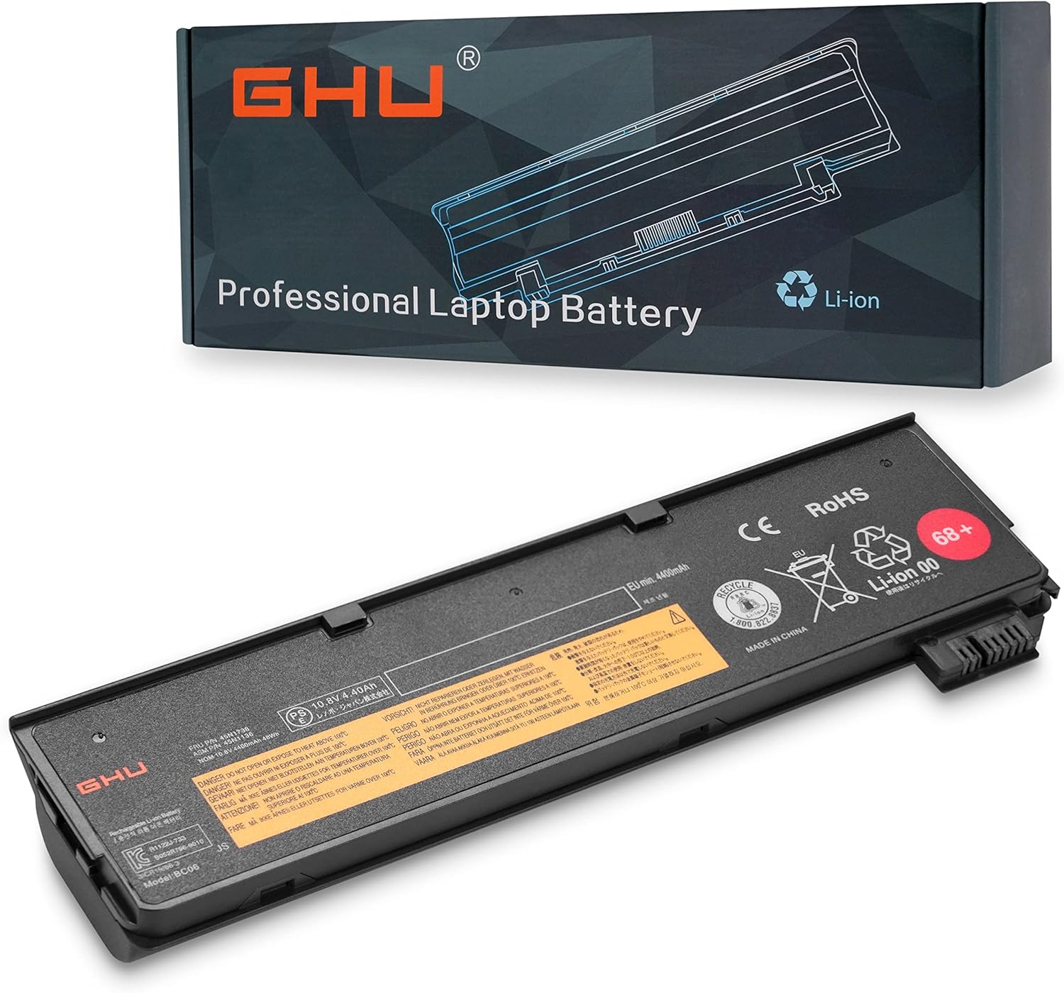 GHU Premium 48 WHR 68+ 0C52861 0c52862 0c52862 compatible con batería Lenovo T460, Lenovo ThinkPad W550s, batería Lenovo T450s, probada por UL,