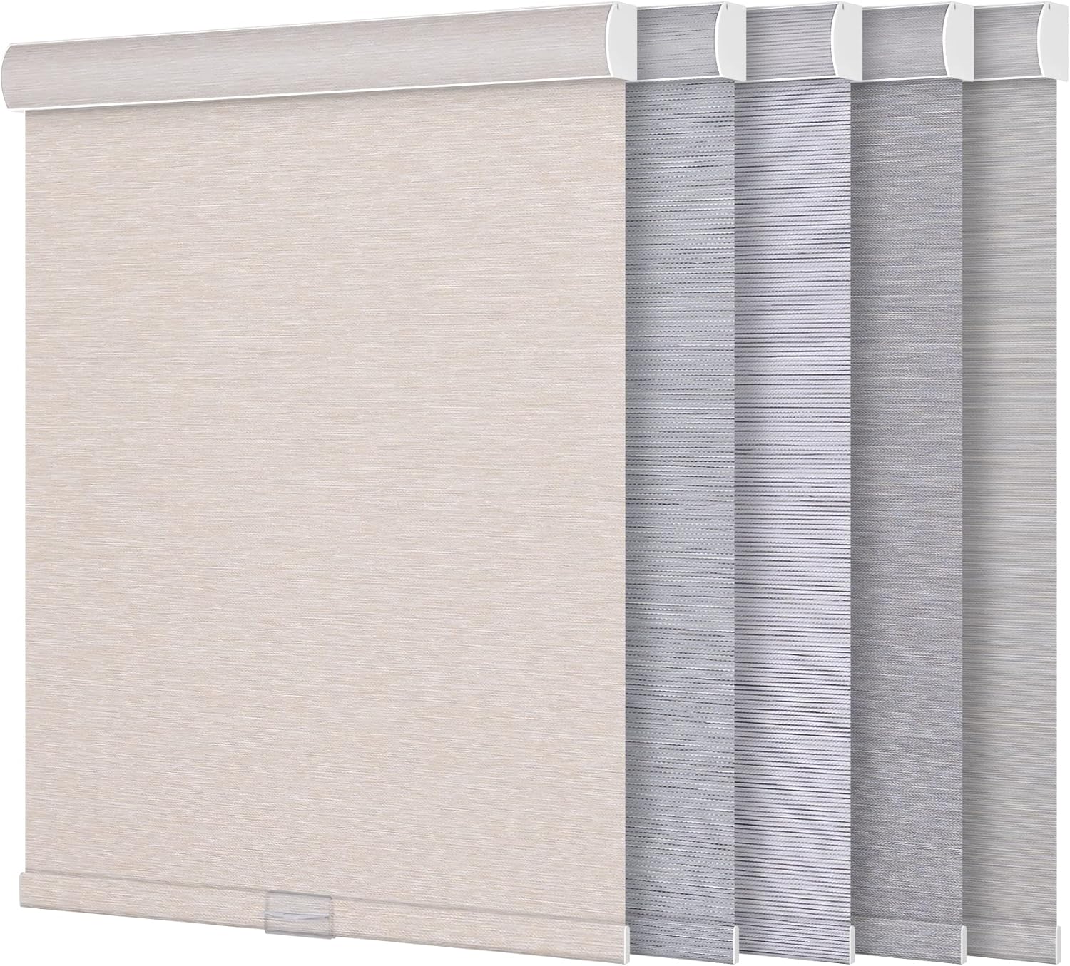 Persianas enrollables opacas sin cordones de jacquard a rayas con cenefa de cassette, aislamiento térmico, protección UV, persianas de ventana para