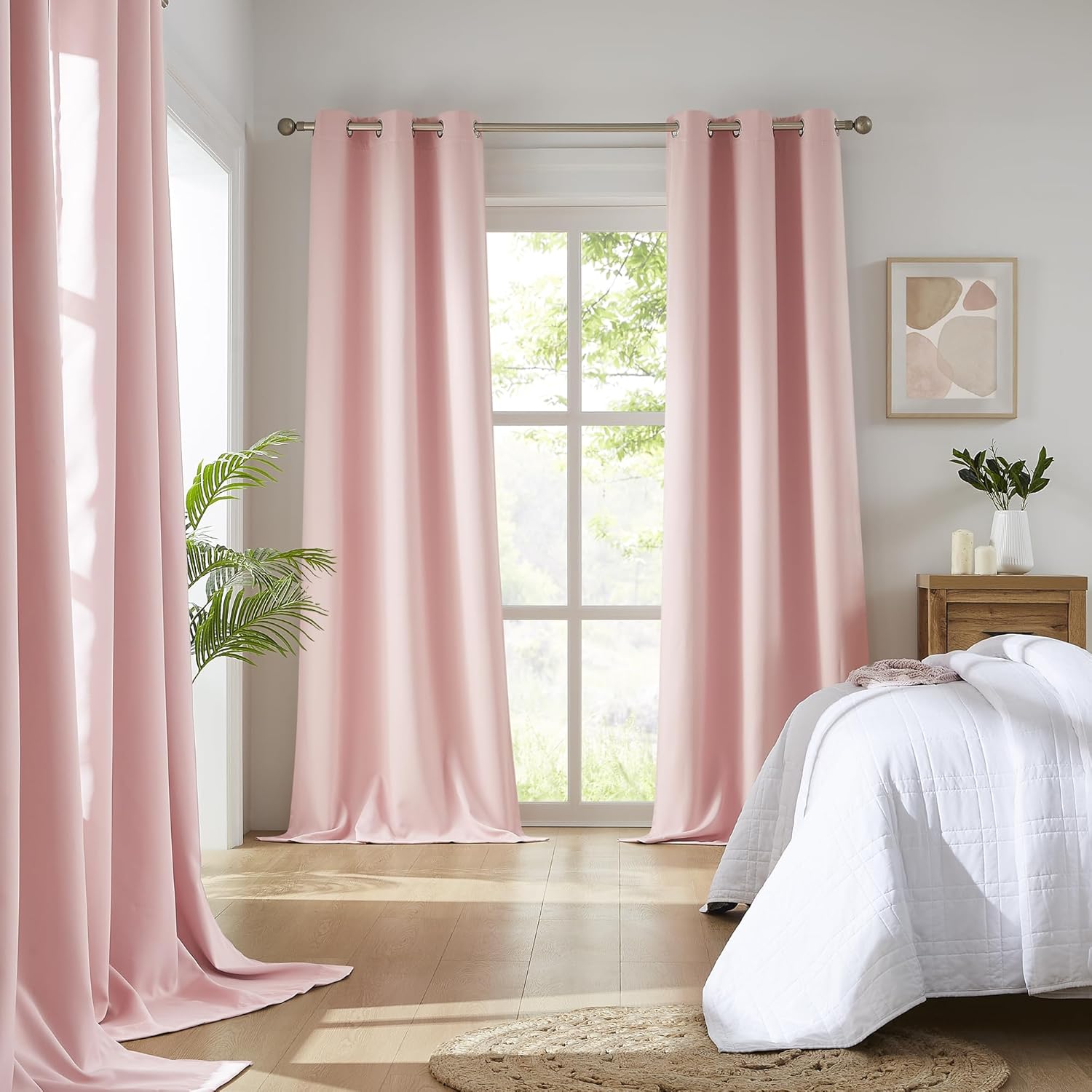 DUALIFE 2 paneles de cortinas de privacidad de 80 pulgadas, cortinas de oscurecimiento de habitación para dormitorio de niñas, con aislamiento
