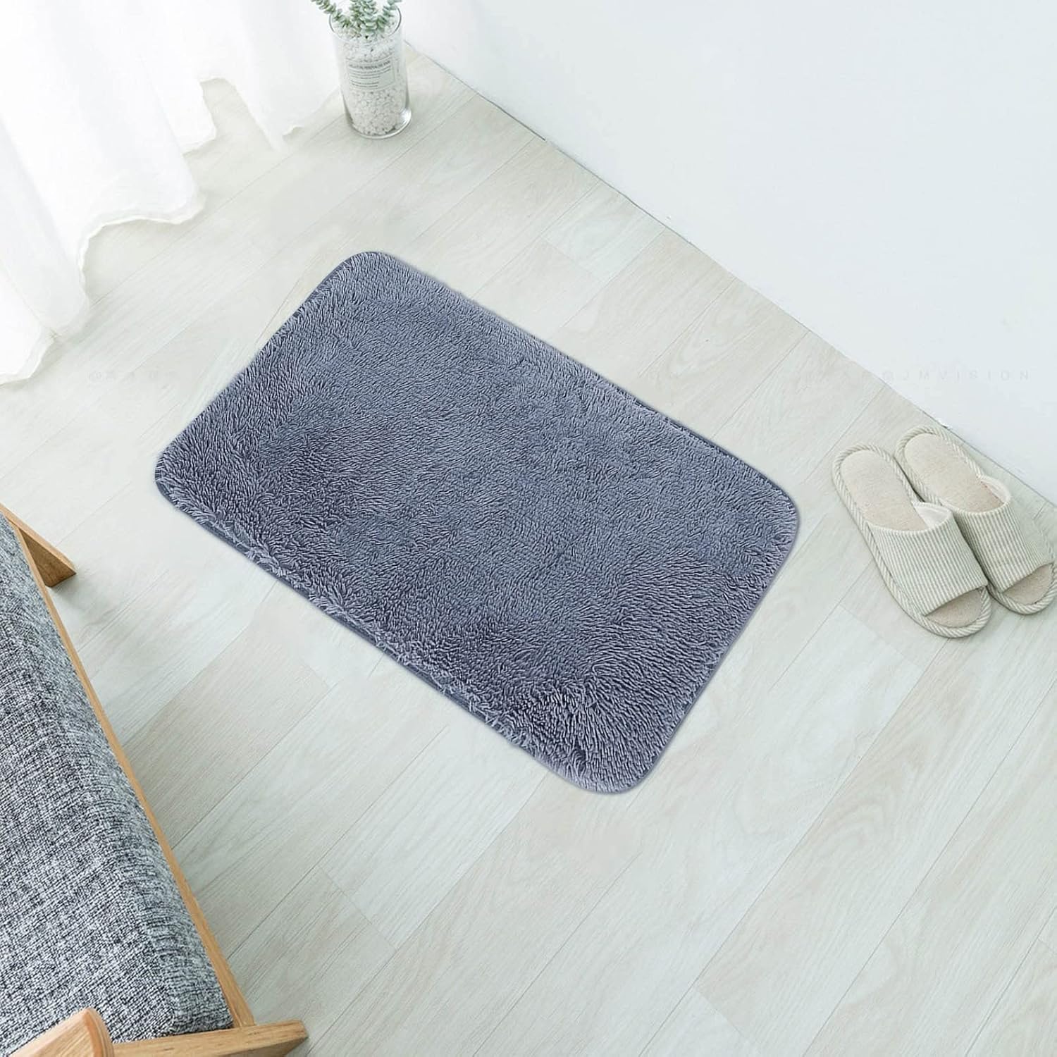 Alfombras de baño de felpa, alfombra de ducha gris, alfombra de bienvenida para sala de día, sala de estar, alfombras para el hogar, productos de