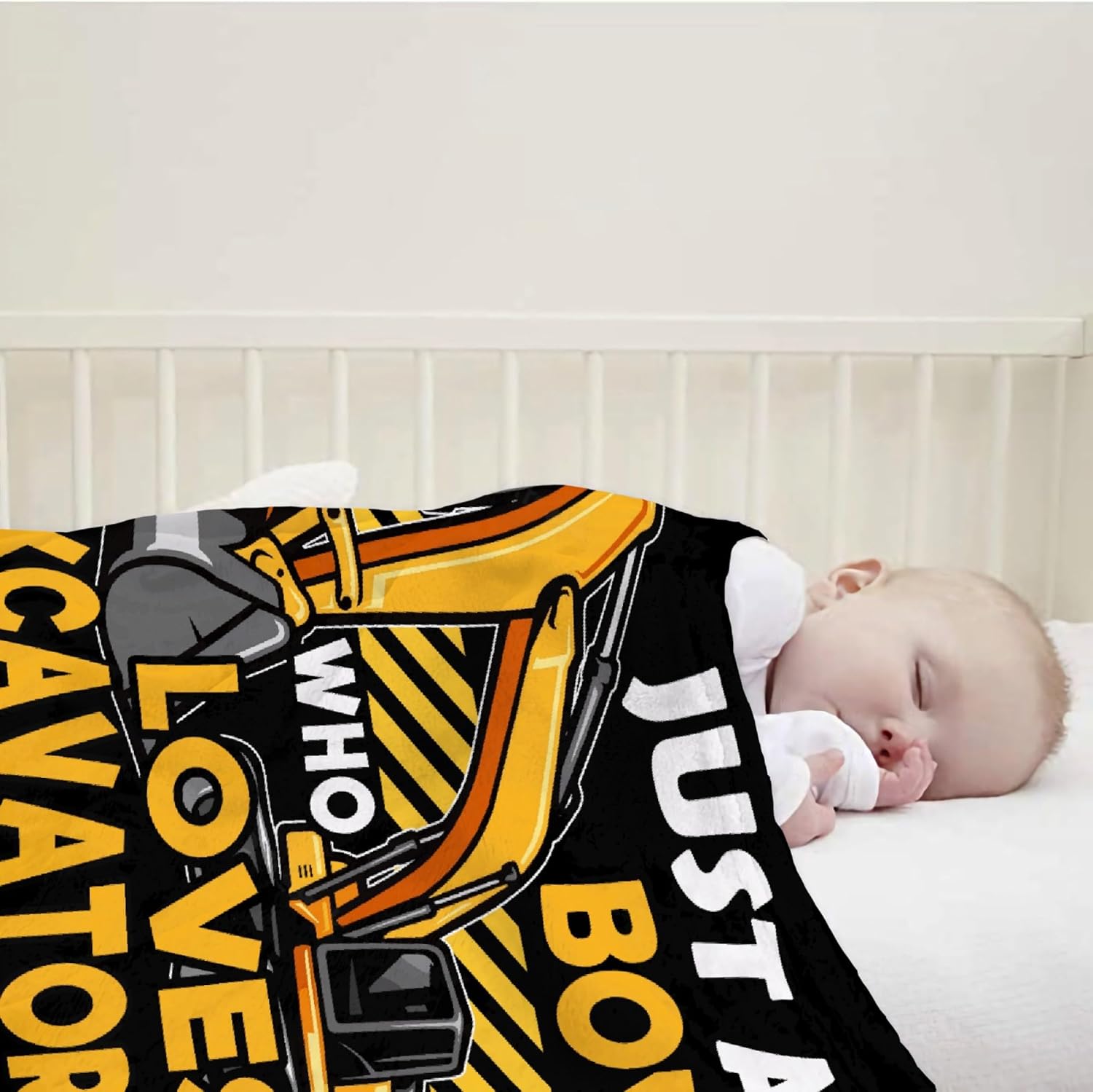 Just A Boy Who Loves Excavators – Manta suave de franela acogedora y ligera, regalo perfecto para cama, sofá, sofá, 40 x 30 pulgadas, extra pequeña