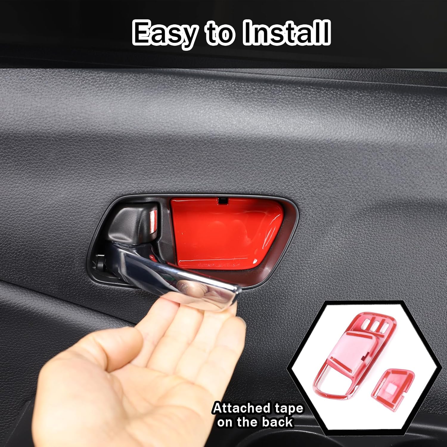 Cubierta interior de la manija de la puerta para Honda Pilot 2016-2022, 4 piezas de material ABS de material ABS protector del marco de la puerta