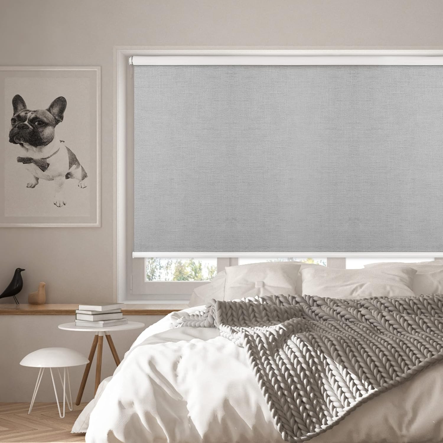 GENIMO Persianas enrollables 100 % opacas para ventanas de interiores, aislamiento térmico, tela con protección UV. Persianas de ventana para hogar,