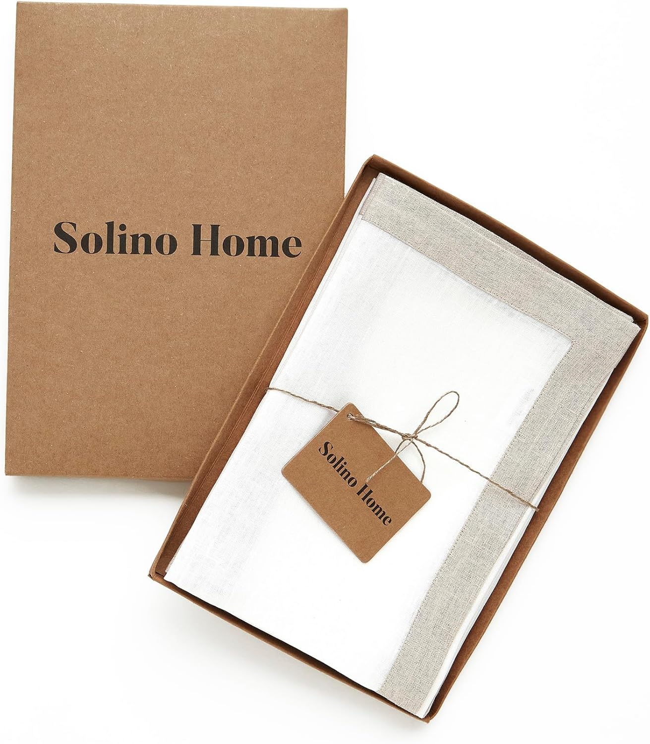 Solino Home Servilletas de lino  Juego de 4 servilletas de tela de 20 x 20 pulgadas  100% lino puro natural y blanco  Servilletas de tela lavable