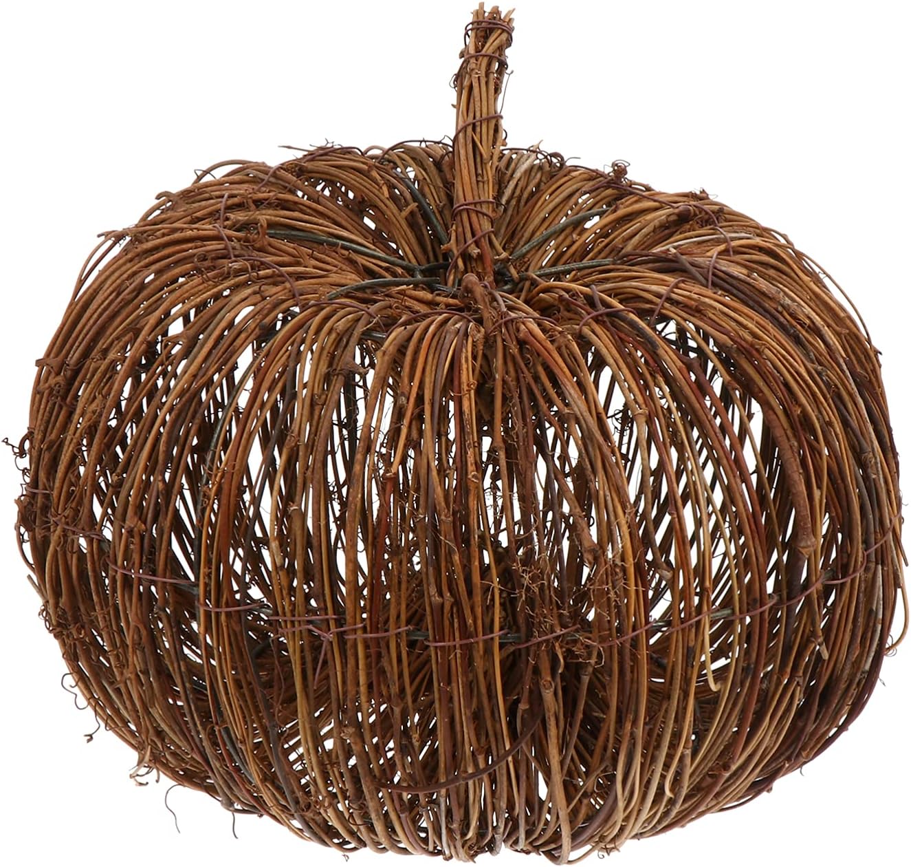 Sewroro Calabazas artificiales de mimbre de ratán de calabaza tejida, 1 unidad, Acción de Gracias, Halloween, cosecha de otoño, decoraciones