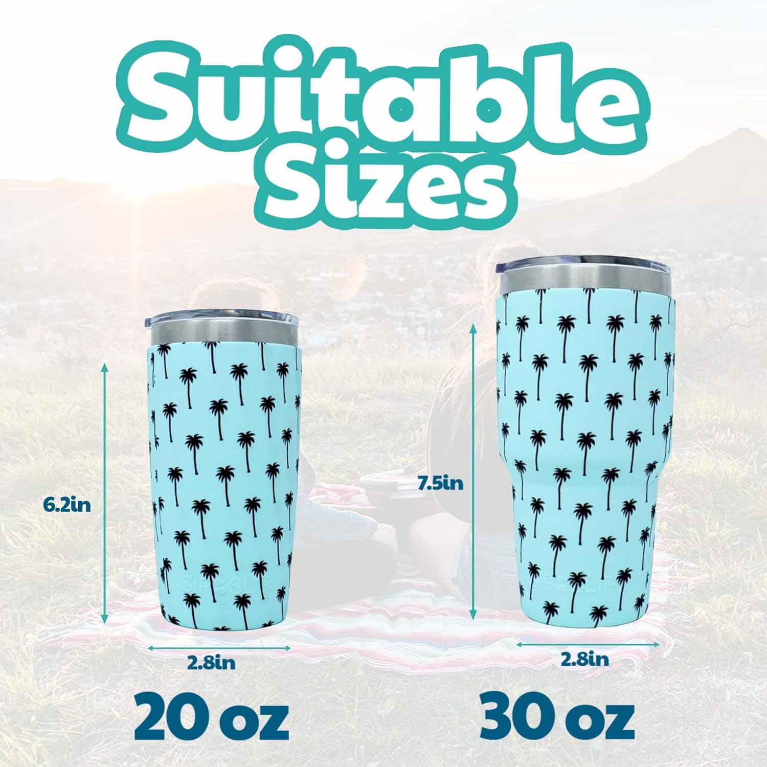 Funda de silicona para vasos, compatible con vasos Yeti, RTIC, Ozark Trail, Magellan y más. Fundas aisladas personalizadas para enfriar latas (20