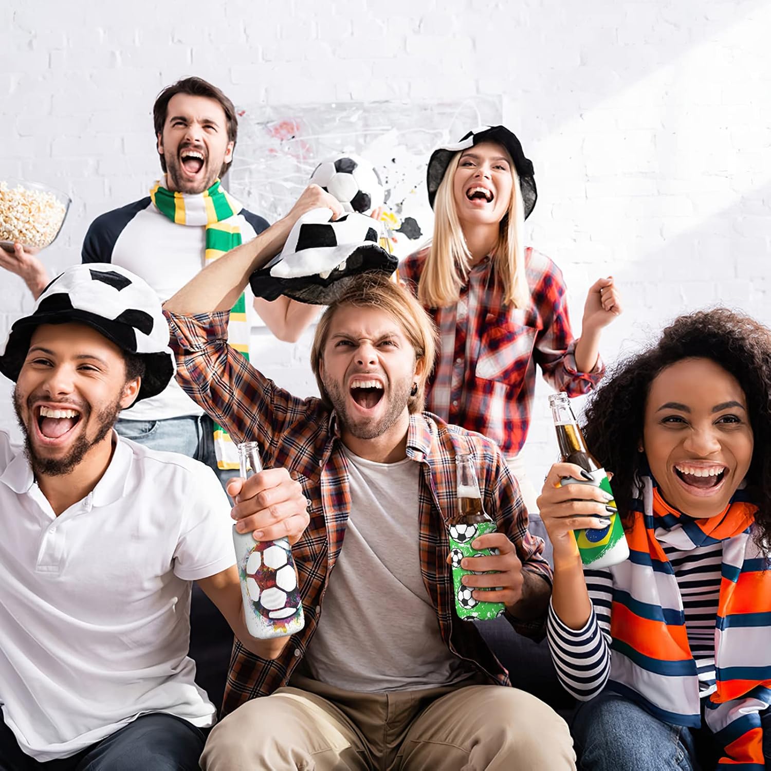 Fundas enfriadoras de latas personalizadas, 6 unidades, soporte para botellas de bebidas con logotipo y texto de imagen para boda, fiesta de