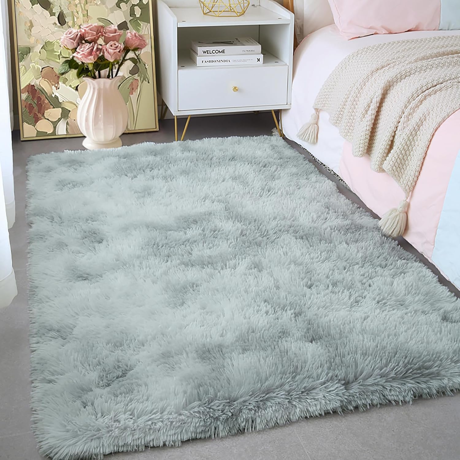 KICHOWUA Alfombras de área de 3 x 5 pies para sala de estar, lavables a máquina, suaves, esponjosas, antideslizantes, para sala de estar, niños,